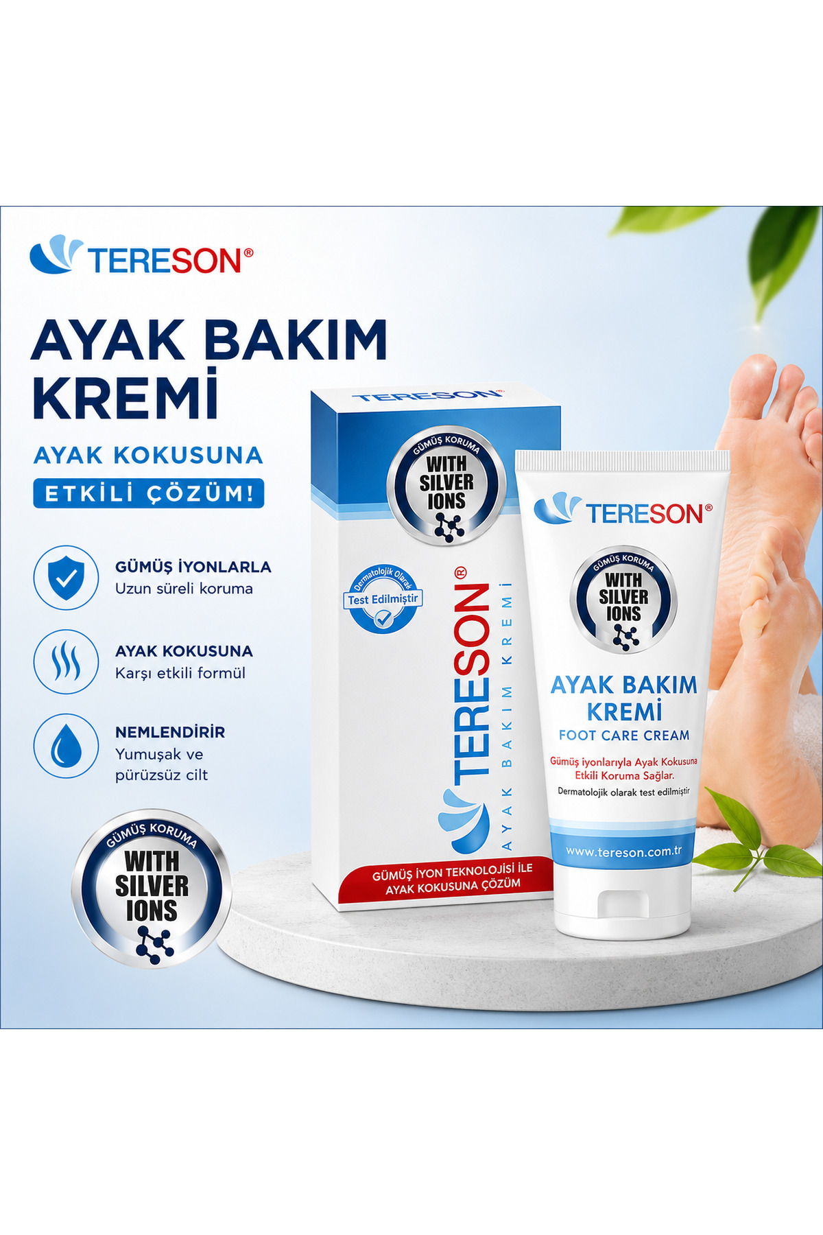 کرم پا ضد بو 50 میلی لیتر با خاصیت محافظت از یون نقره Tereson
