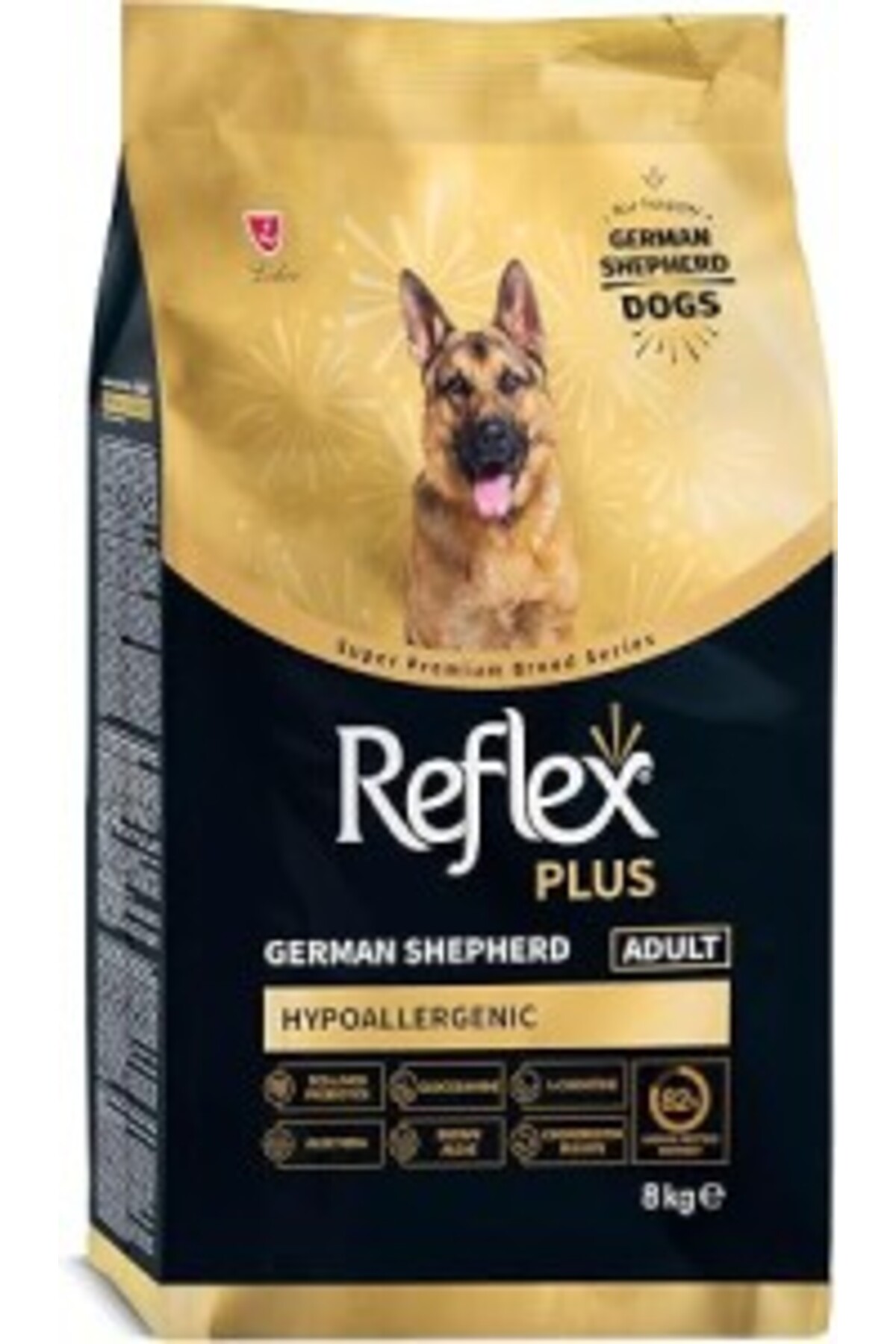 غذای خشک سگ بالغ ژرمن شپرد رفلکس Reflex Plus، هیپوآلرژنیک با طعم مرغ 8 kg