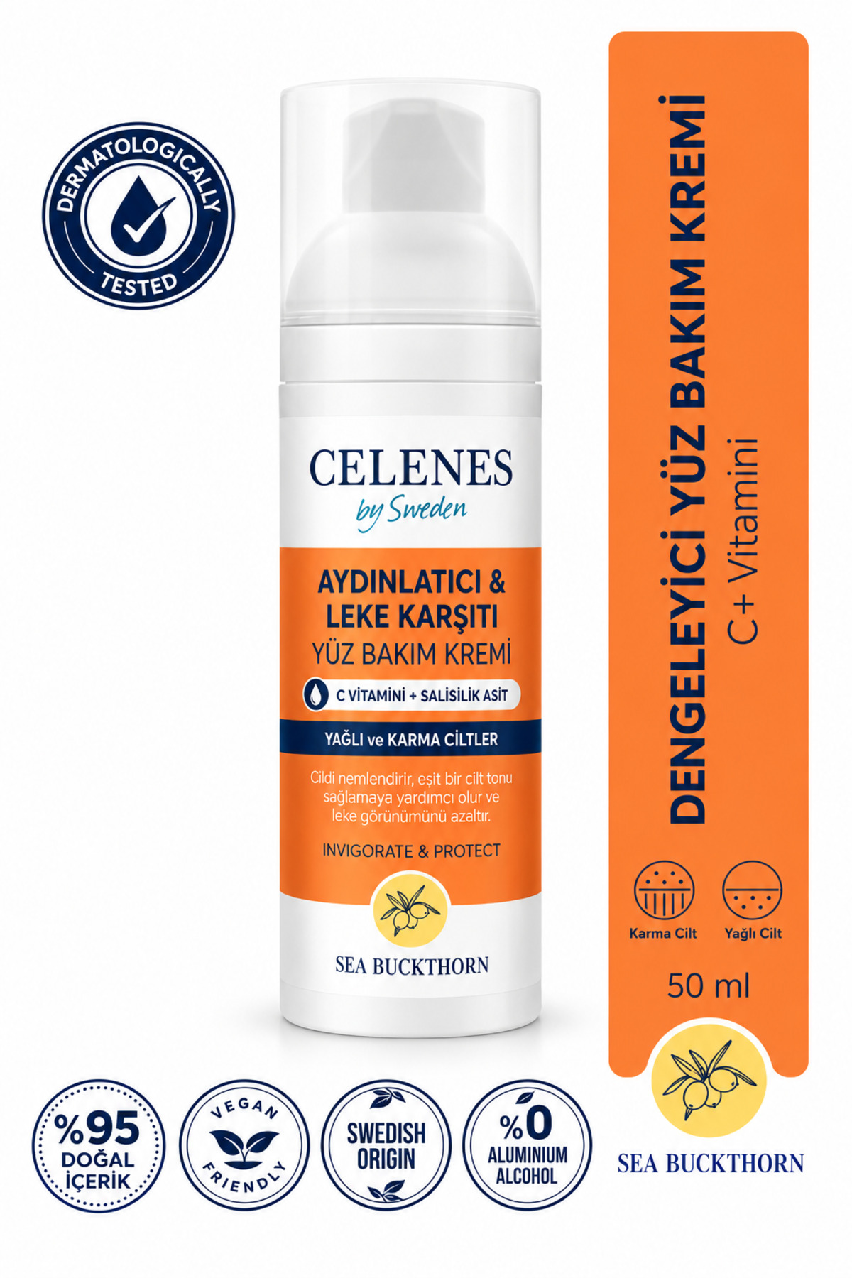 کرم صورت متعادل‌کننده سلنس Celenes Sea Buckthorn، ۵۰ میلی‌لیتر