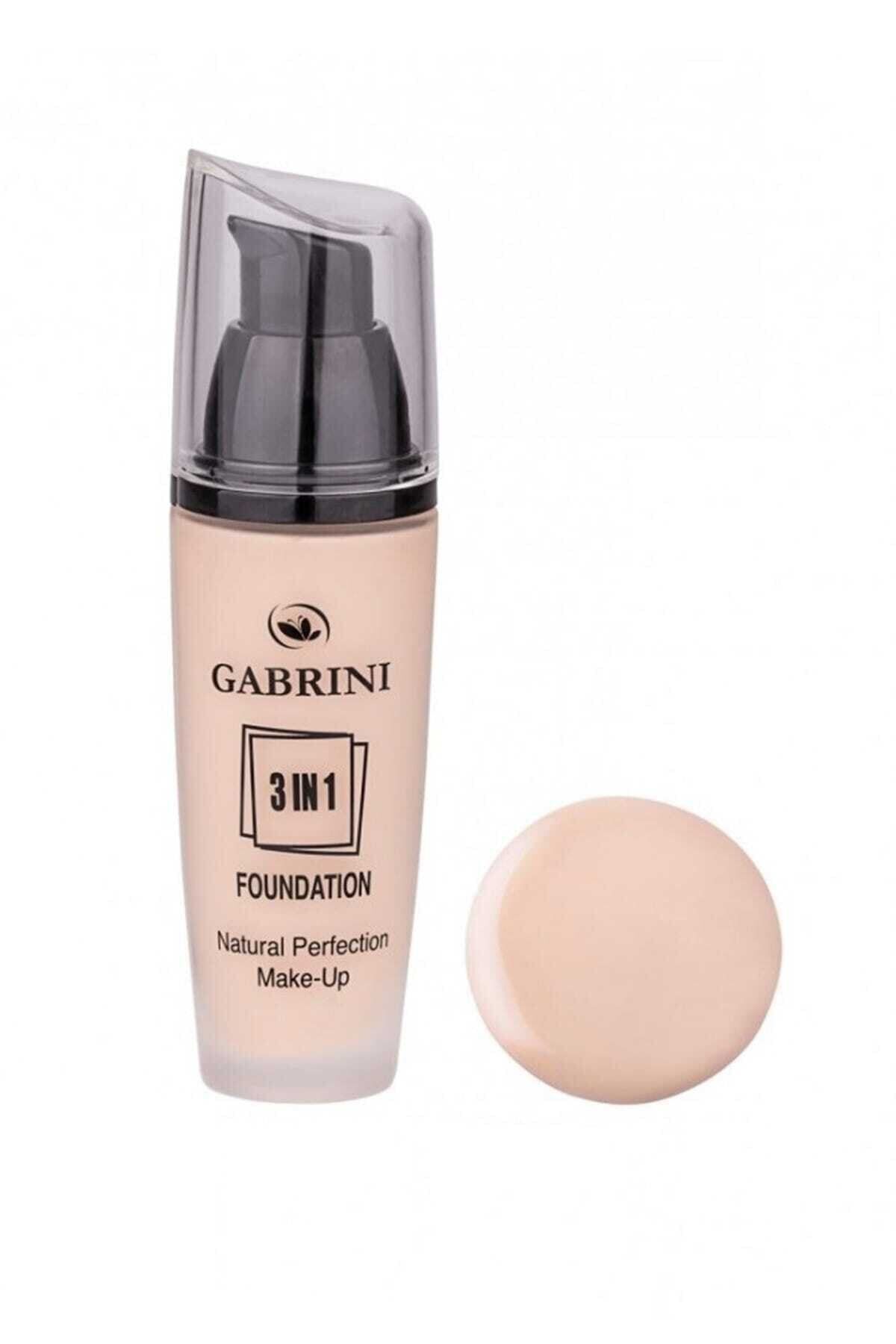 کرم پودر بنیاد 3 در 1 شیشه ای 02 8696814063823 Gabrini