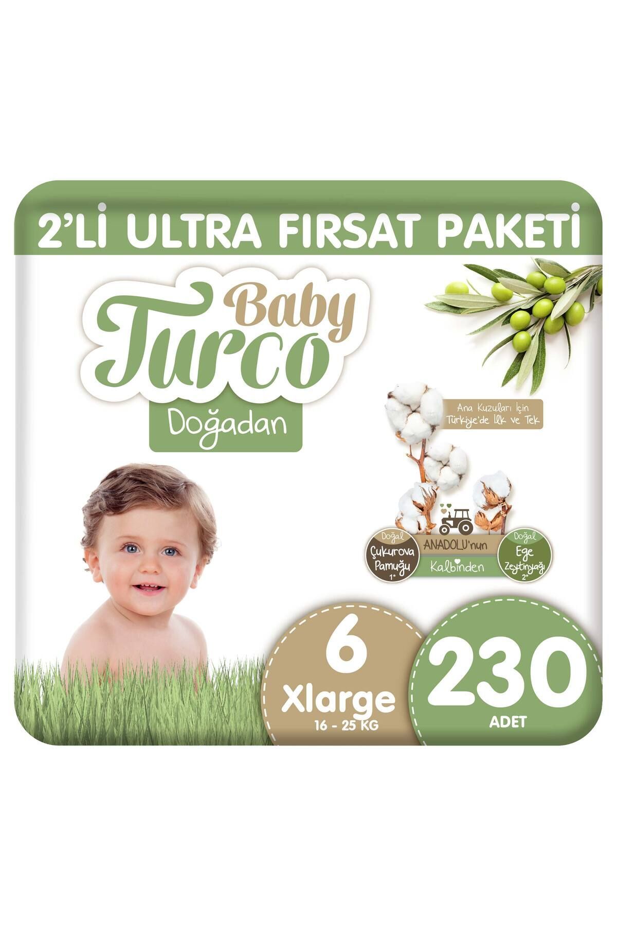 پوشک بچه 2 تکه ULTRA OPPORTUNITY PACK سایز 6 XLARGE 230 عددی اورجینال Baby Turco