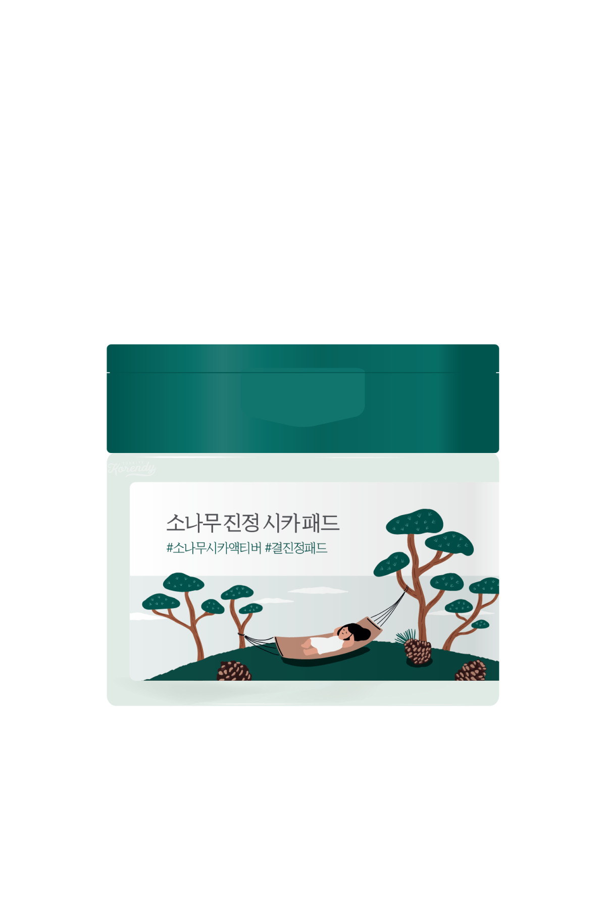 پد لایه‌بردار صورت Pine Calming Cica Pad راند لب Round Lab، با عصاره کاج، ۱۰۰ گرم