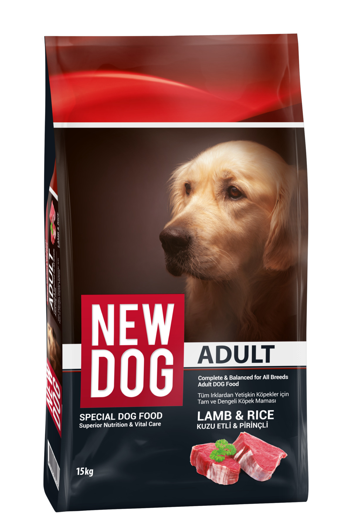غذای خشک سگ بالغ نیو داگ New Dog با بره و برنج، ۱۵ کیلوگرمی