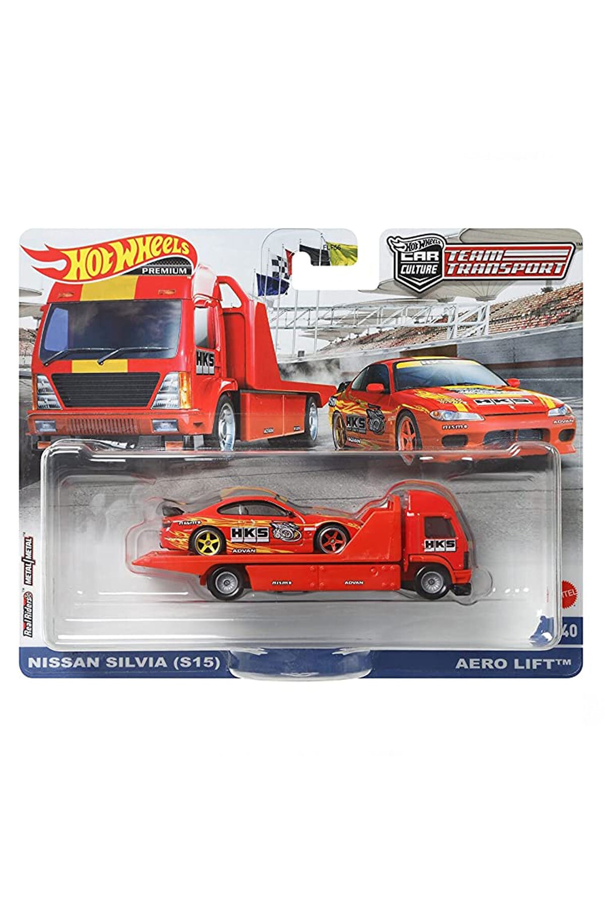 ماشین اسباب بازی 2022 جدید نیسان سیلویا S15 + AERO LIFT TEAM TRANSPORT 1:64 SCALE HOTWHEELS BRAND PREMIUM از ترکیه HOT WHEELS