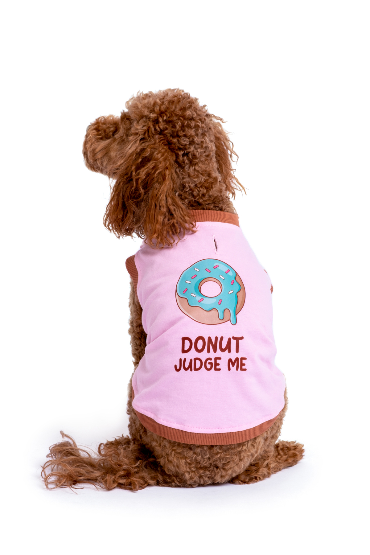 تی‌شرت نخی سگ فورامور Fouramour، طرح Donut Judge Me، صورتی