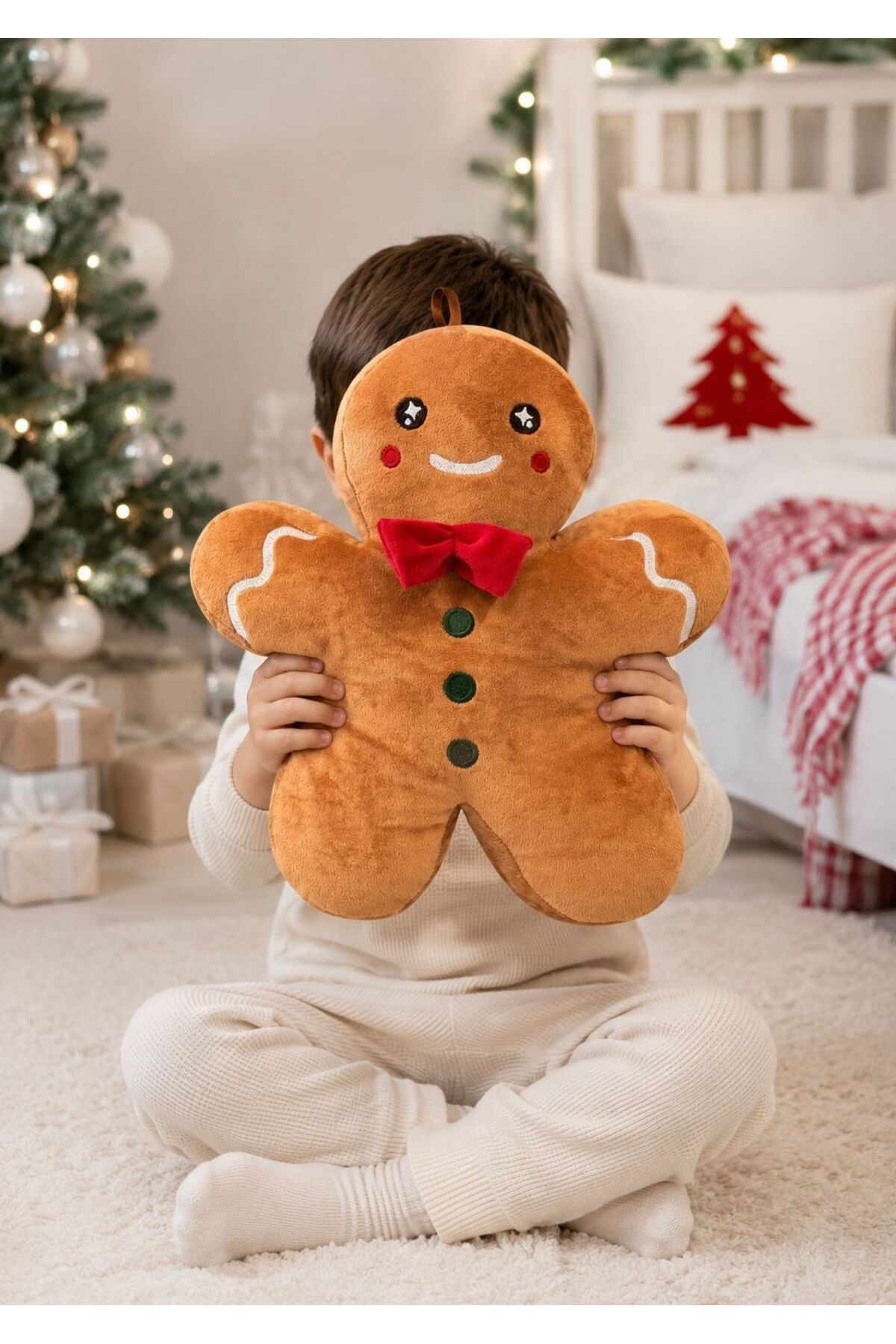 اسباب بازی های پشمی بالش مخمل دار COOKIE MAN, SLEEPING COMPANION خواب دار, کریسمس MAN پارچه آلکانترا 32 سانتی متر eco sepet