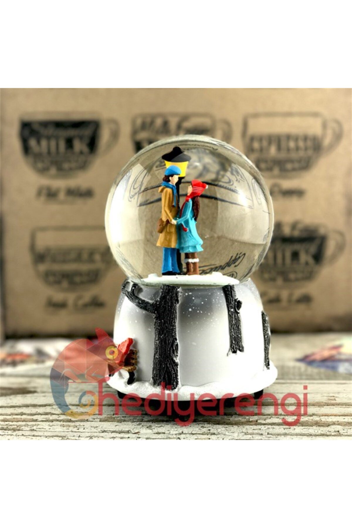 گوی برفی هدیه عاشقانه زمستانی LOVER SNOW GLOBE بزرگترین سایز روشن شده از ترکیه MODA