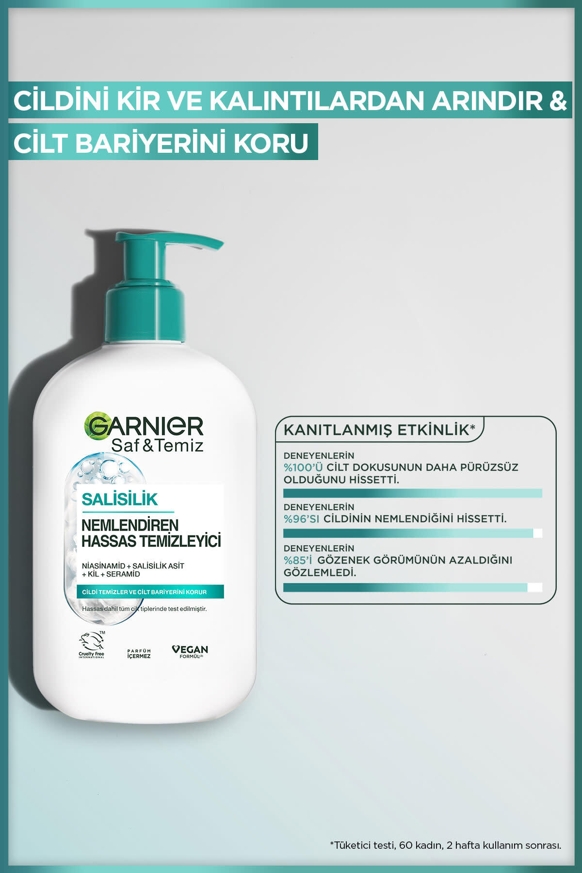 ژل پاک کنندهPure &amp; Clean مرطوب کننده پوست صورت 250میل گارنیر Garnier