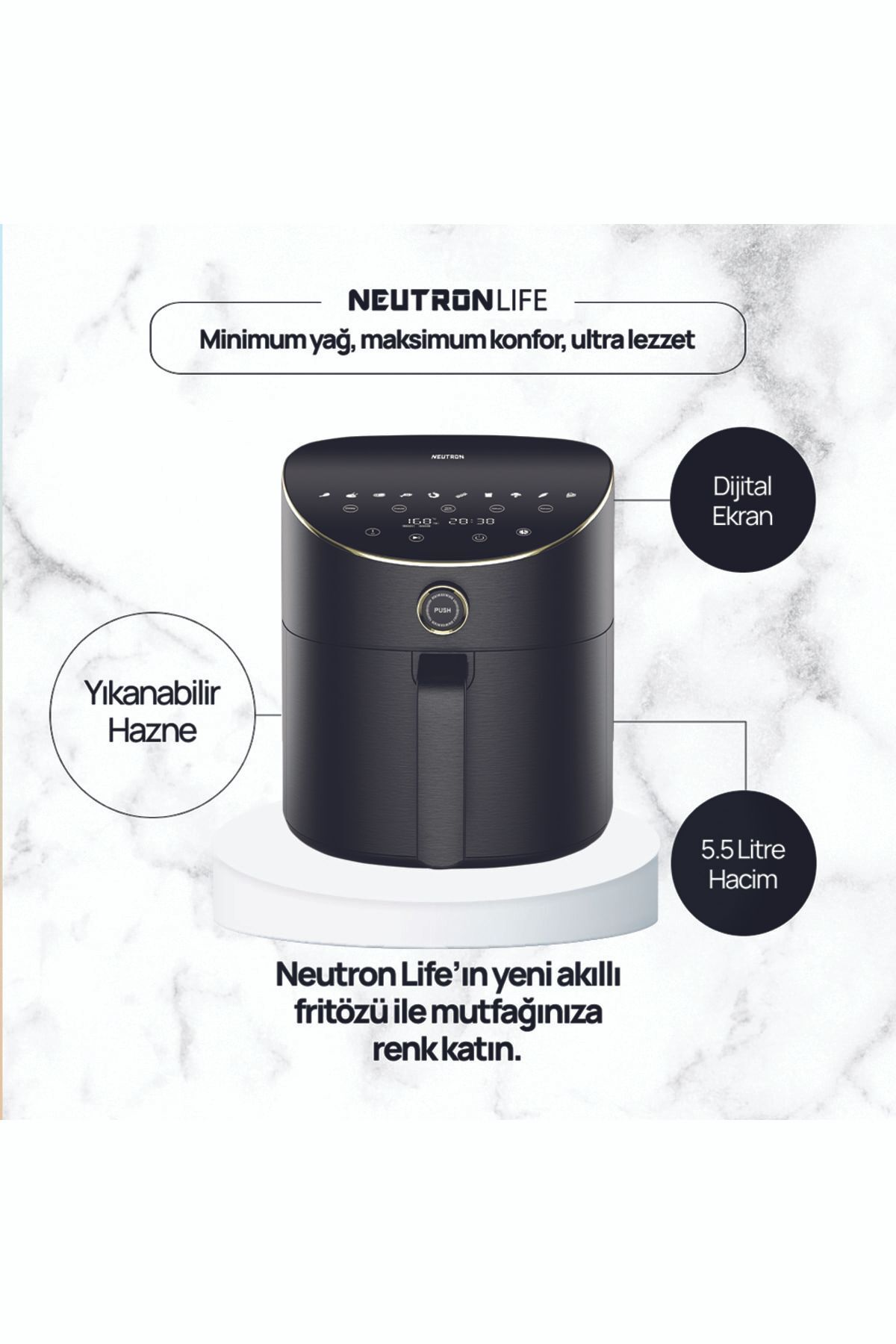سرخ کن هوشمند هوا 5.5 لیتری اورجینال NEUTRON
