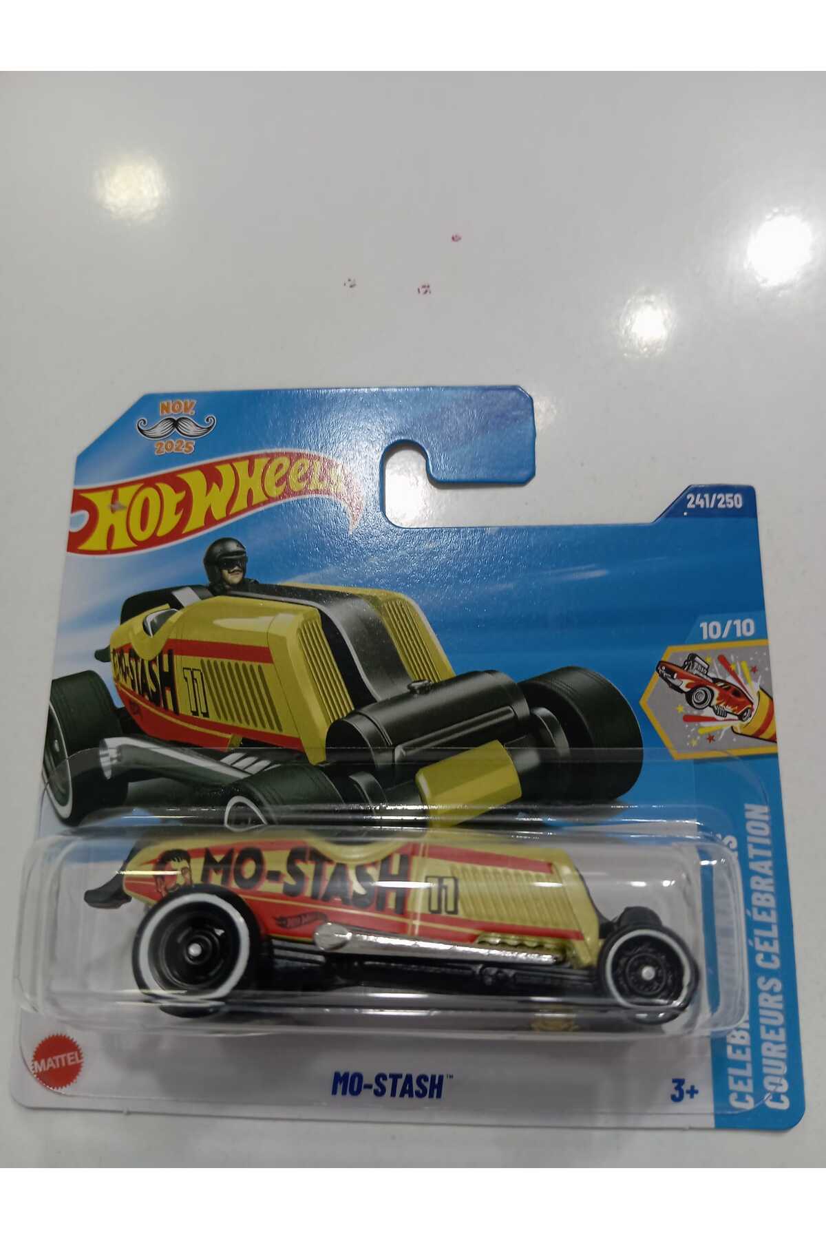 ماشین اسباب بازی MO STASH 2025 P CASE CAR WITH MUSTACHE FIGURE از ترکیه HOT WHEELS