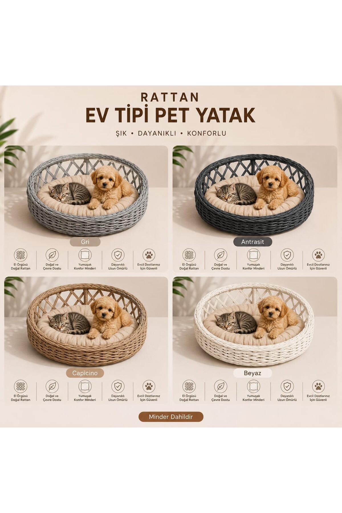 جای خواب گربه و سگ آله گاردن Alle Garden، خاکستری
