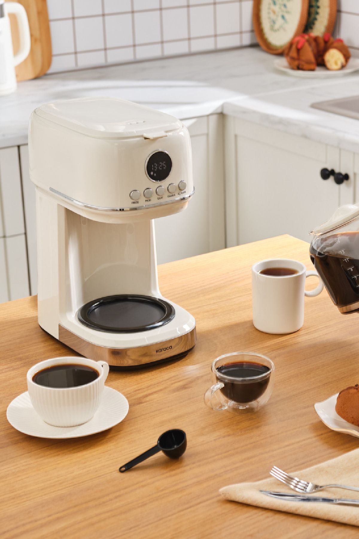 قهوه ساز فیلتری کرم فیلتر رترو MULTIBREW اورجینال Karaca