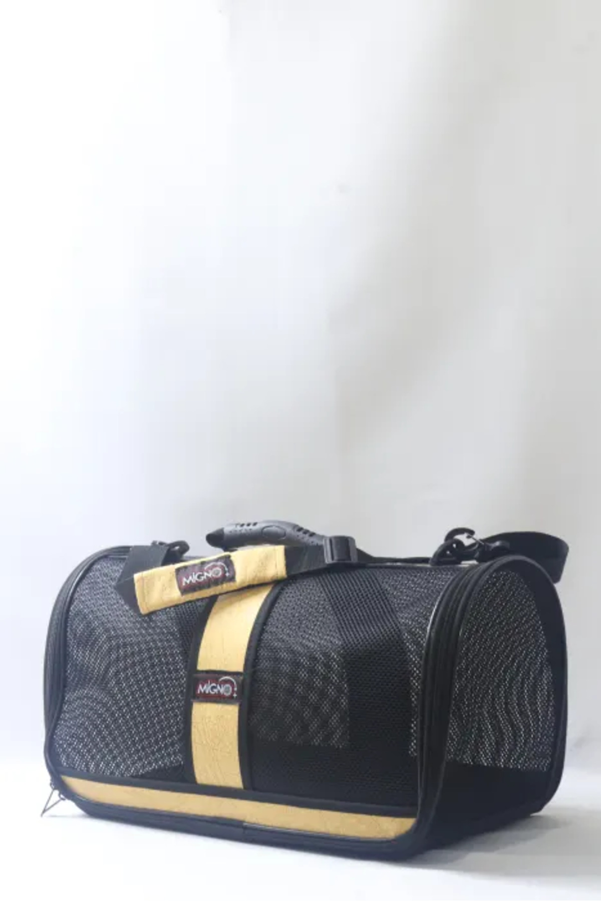 کیف حمل گربه و سگ میگنو Migno مدل FLYBAG Safir، مشبک، خردلی (SFR004)