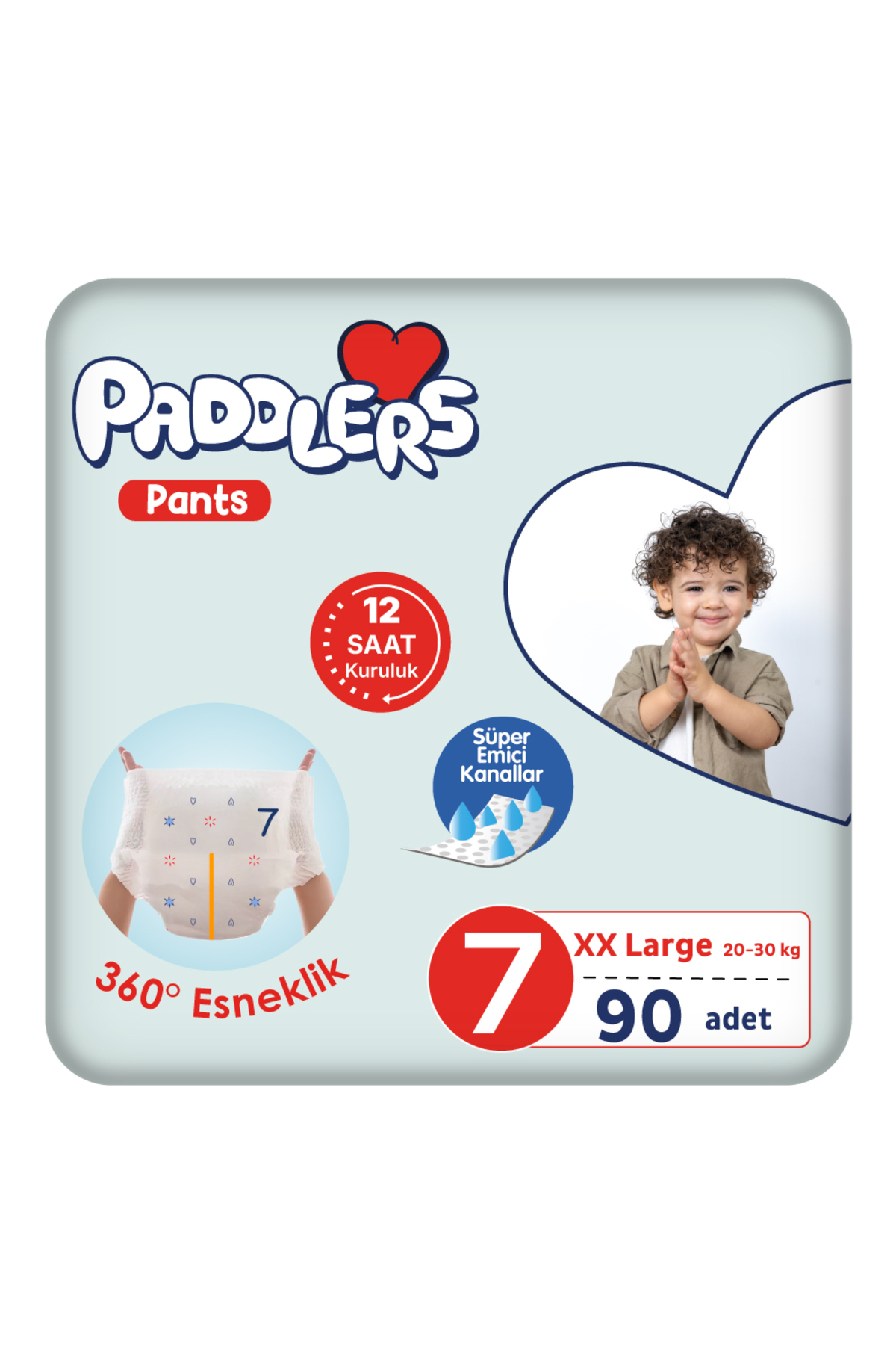 پوشک بچه شلوارک سایز 7 XX LARGE 90 عددی 20 30 کیلوگرم بسته اضافه ماهانه اورجینال Paddlers