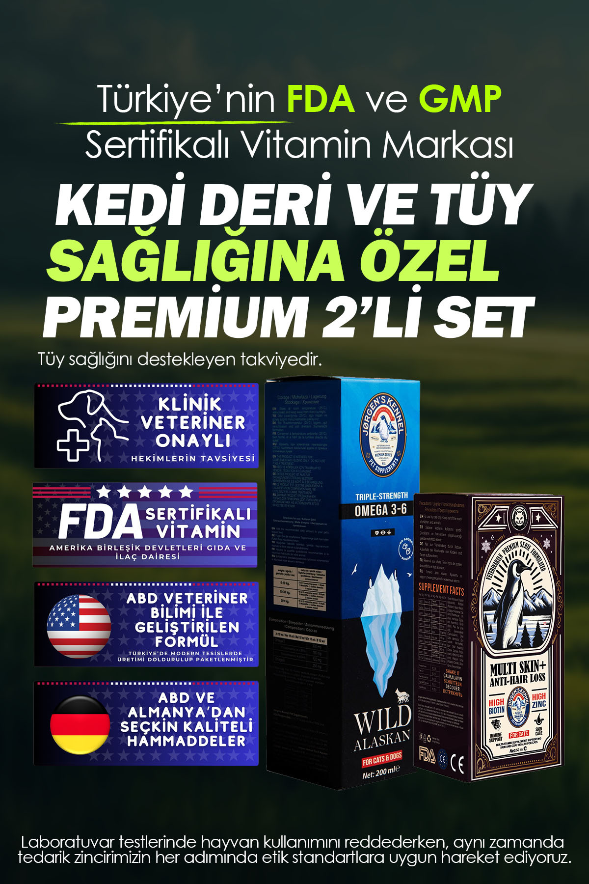 مجموعه مراقبت پوست و موی گربه ژورجنس کنل Jorgens Kennel، مدل DVTS