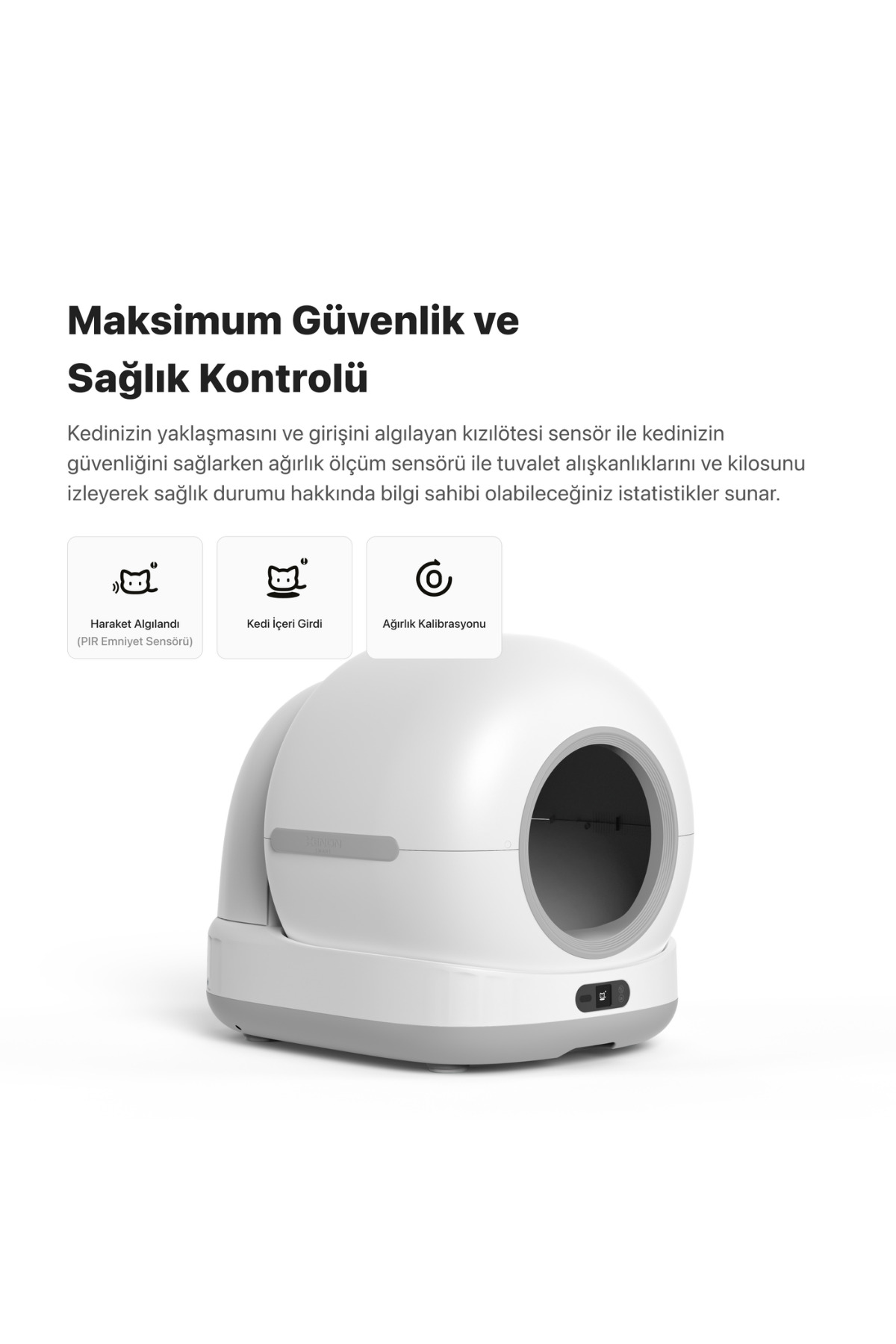 ست توالت گربه خودکار ۷۲ لیتری و ظرف غذای فولادی زنون اسمارت Xenon Smart، مدل B02860000016