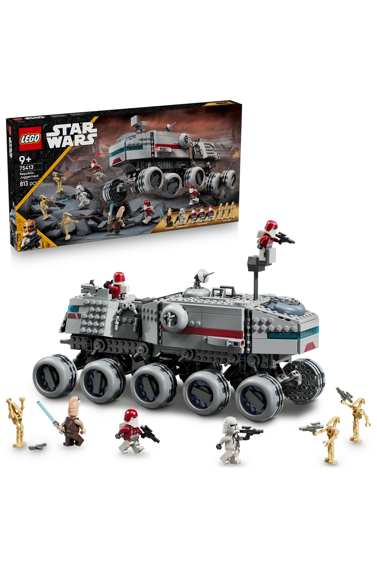 لگو و اسباب بازی های ساخت محور ® STAR WARS: THE CLONE WARS REPUBLIC JUGGERNAUT 75413 9+ CREATIVE TOY BUILDING SET 813P اورجینال LEGO