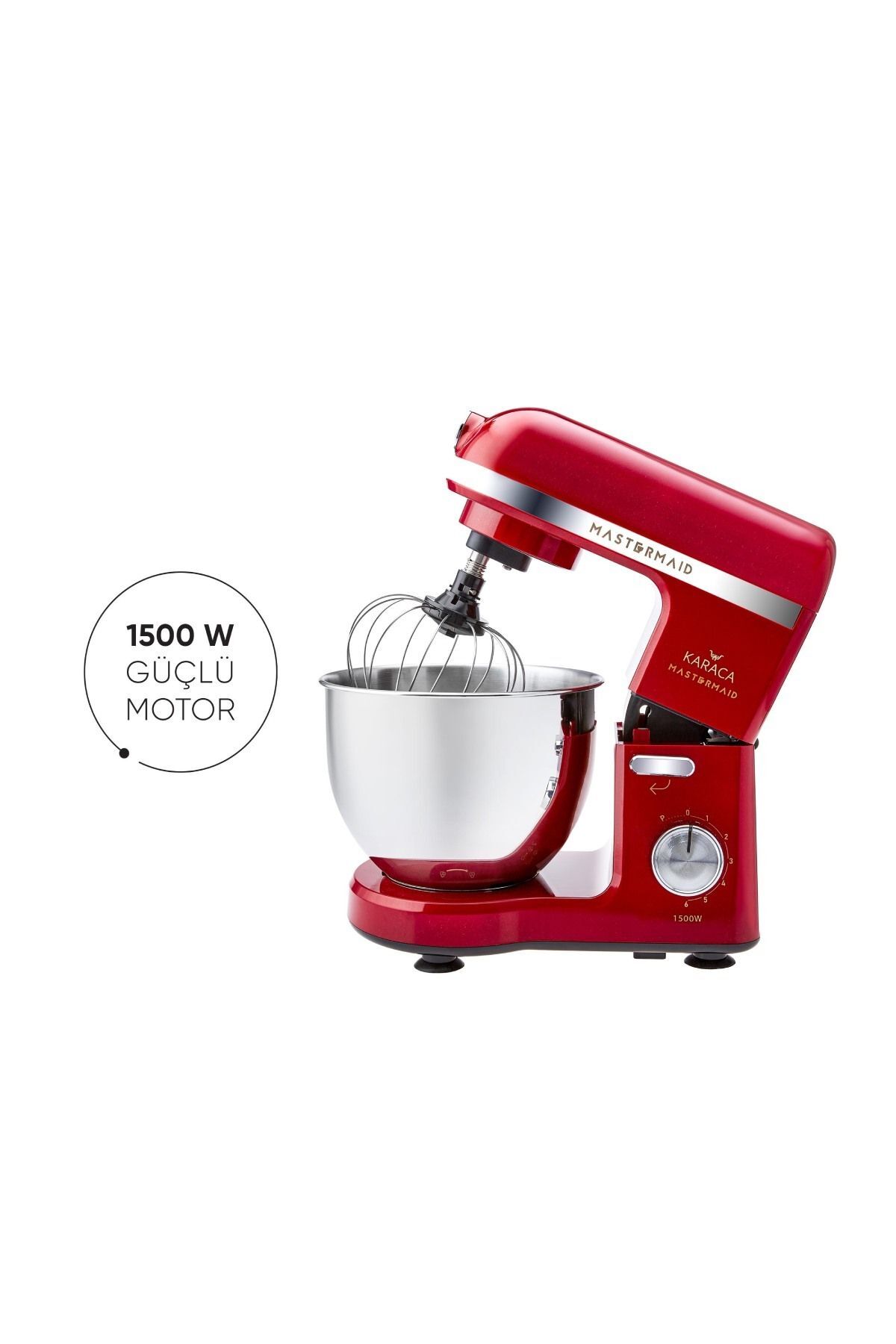 میکسر و ست استند سرآشپز MASTERMAID ROUGE RED 1500W 5 LT اورجینال Karaca