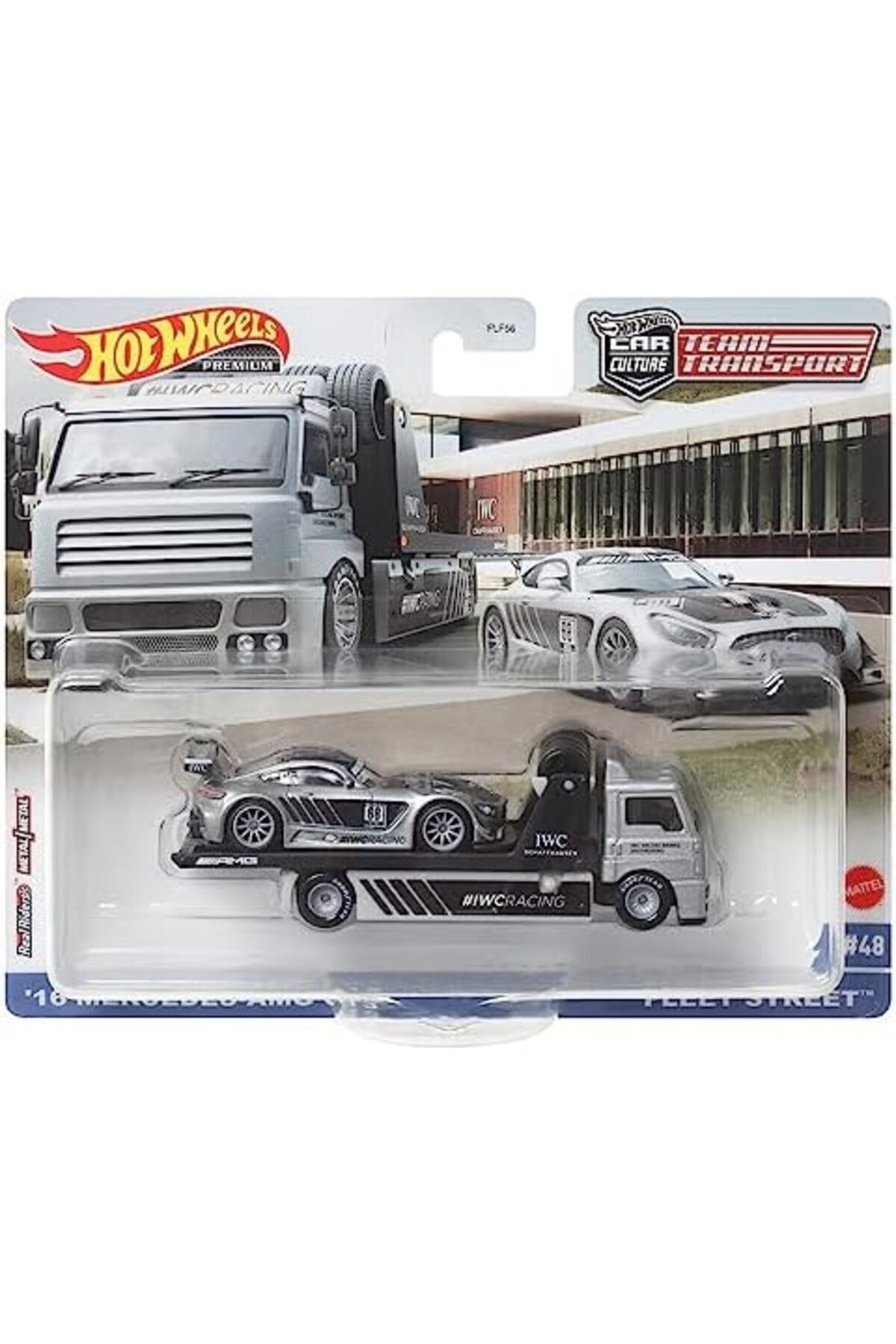 ماشین اسباب بازی PREMIUM HCR39 TEAM TRANSPORT '16 مرسدس AMG GT3 خیابان ناوگان شماره 48 هات ویلز اورجینال HOT WHEELS