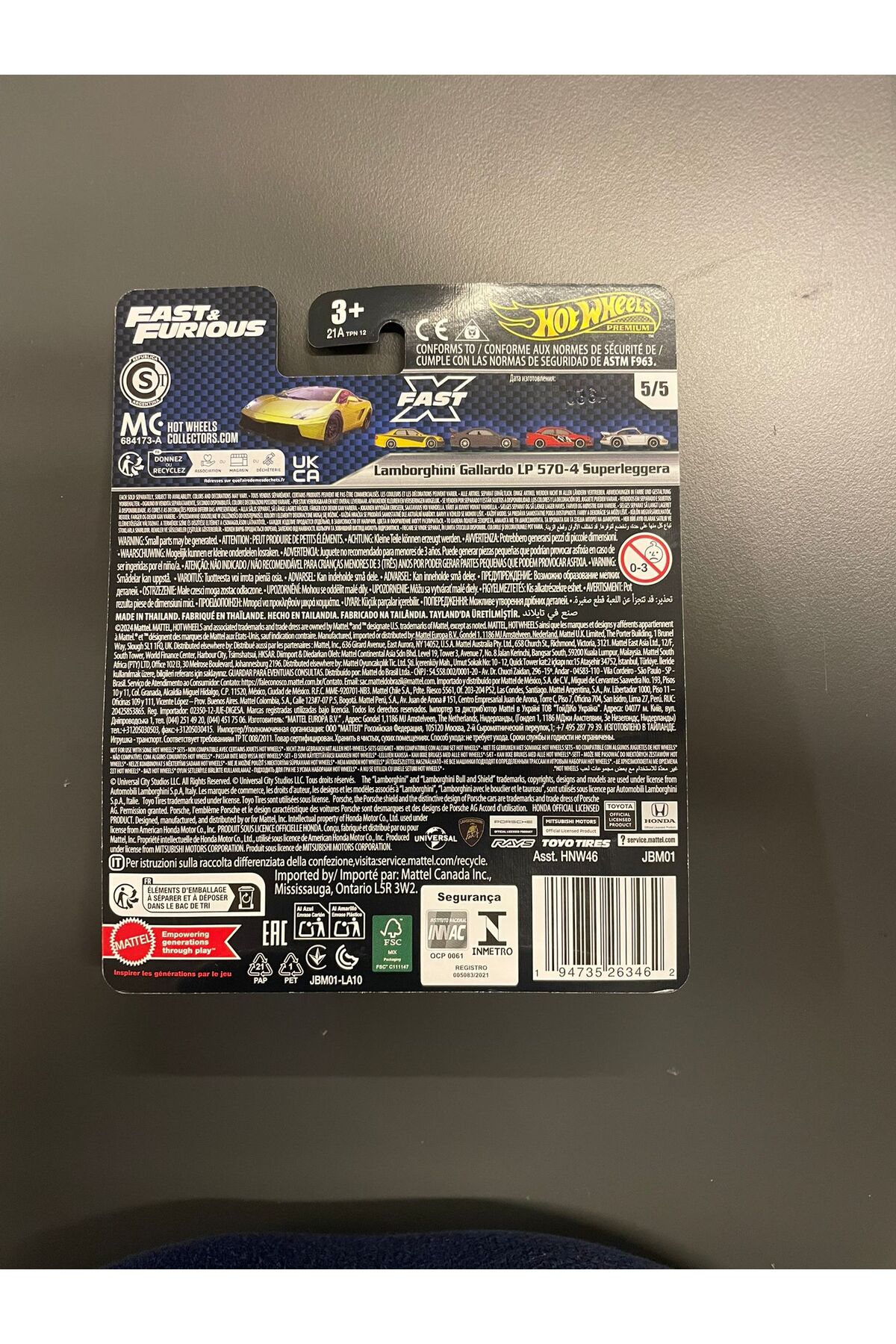 ماشین اسباب بازی FAST FURIOUS LAMBORGHINI GALLARDO LP 570 4 1:64 SCALE HOTWHEELS PREMIUM HOT WHEELS