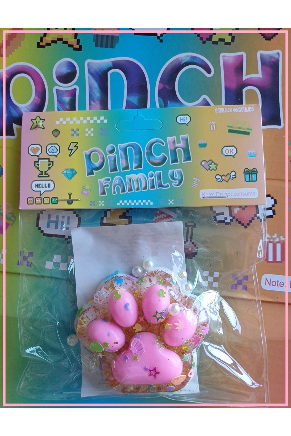 اسباب بازی های فیگور دیگر FUFU SQUISHY CAT PAW 9.5X9.5CM در مقیاس بزرگ TOY SKUSHI PINK FLEXIBLE OYUNCAKSAHİLİ