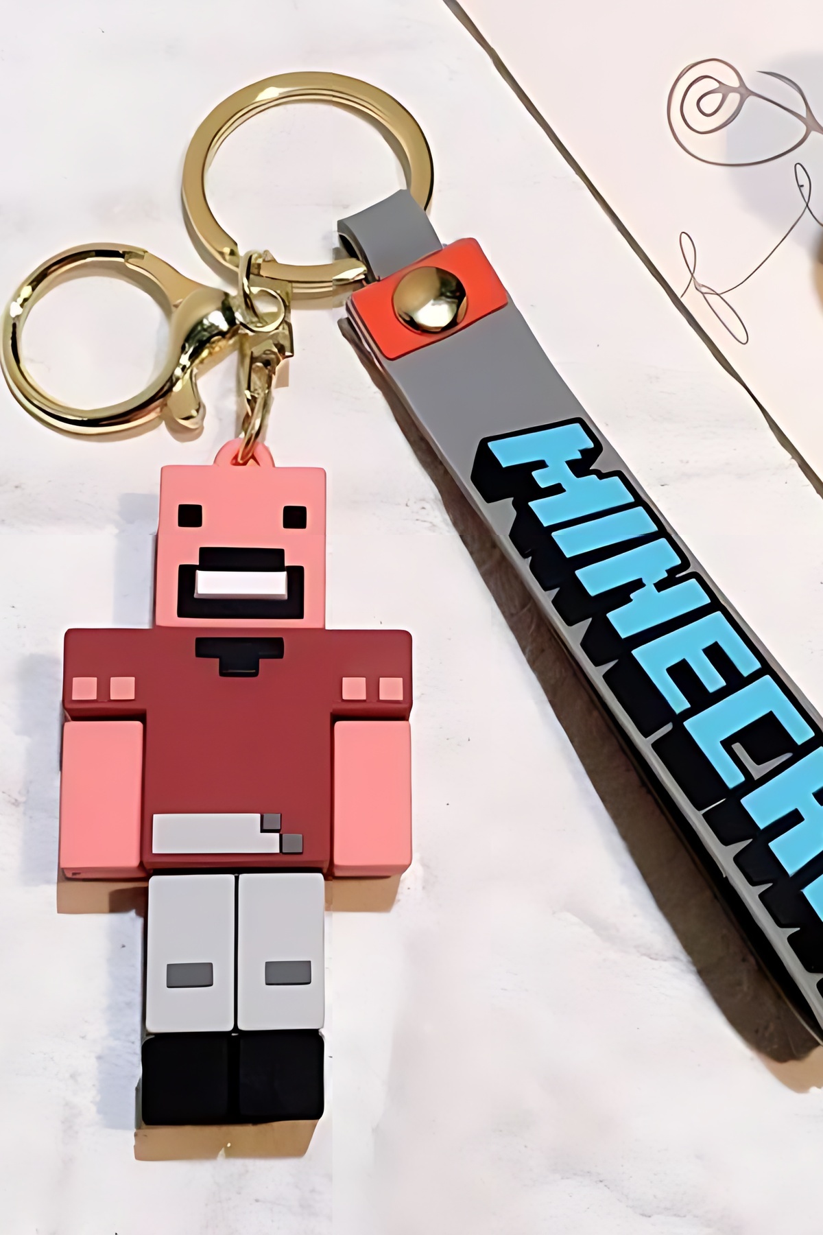 فیگور زیورآلات کیف لوازم جانبی جاکلیدی MINECRAFT سیلیکونی اکشن سه بعدی ŞEN AKSESUAR
