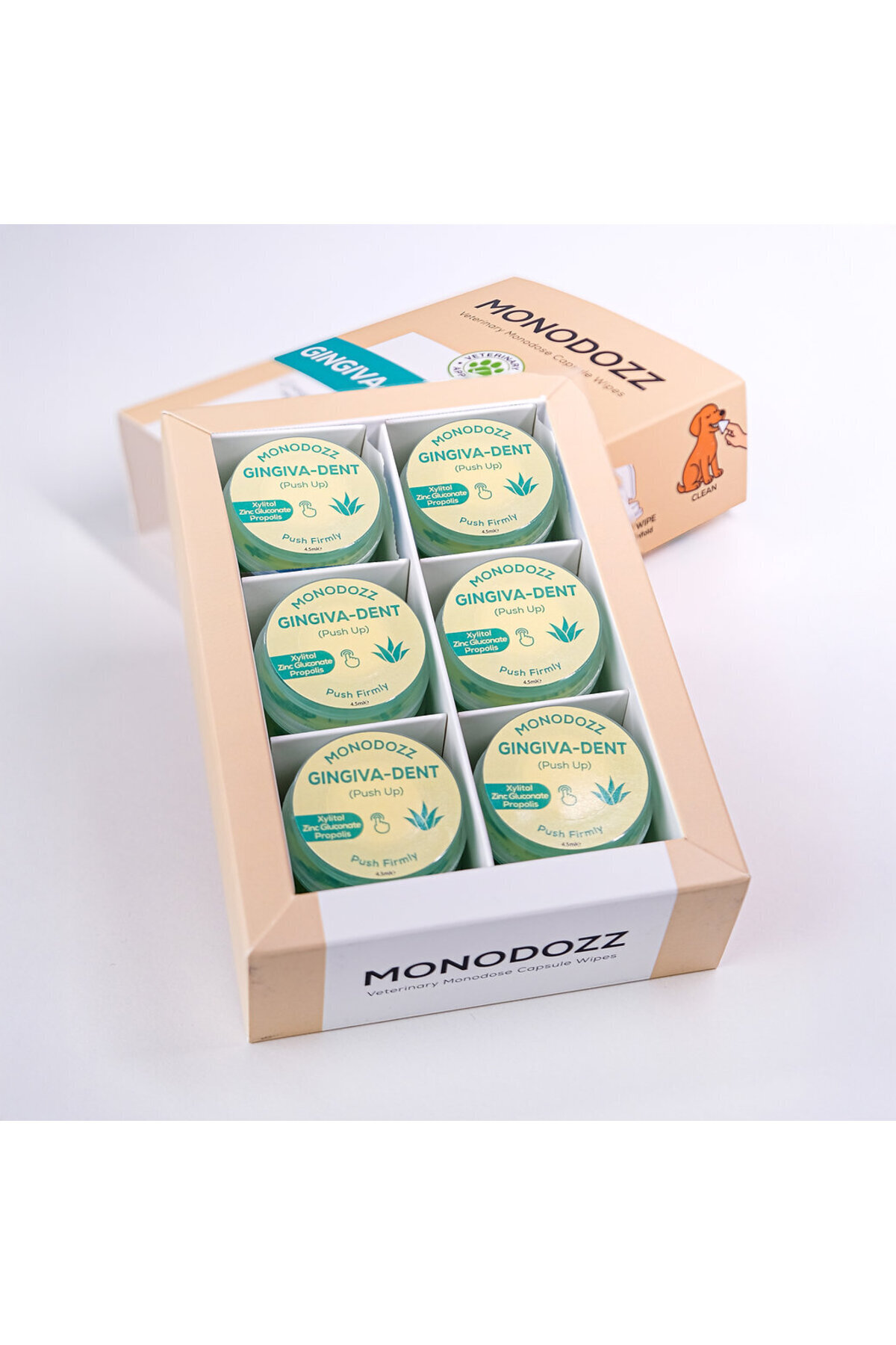 دستمال کپسولی فشاری مراقبت دهان و دندان سگ و گربه مونودوز MONODOZZ Gingiva-Dent