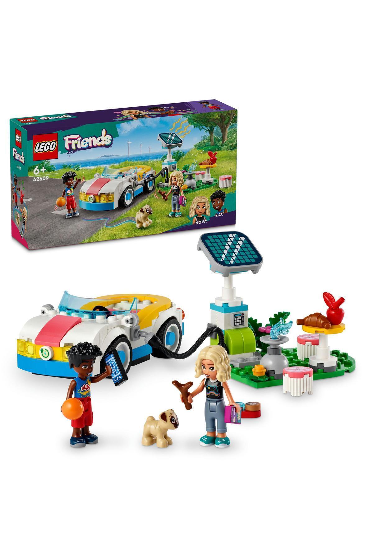 LEGO مجموعه ساخت اتومبیل الکتریک و ایستگاه شارژ دوستان مجموعه ساخت برای 6 سال و بالاتر (170 قطعه)