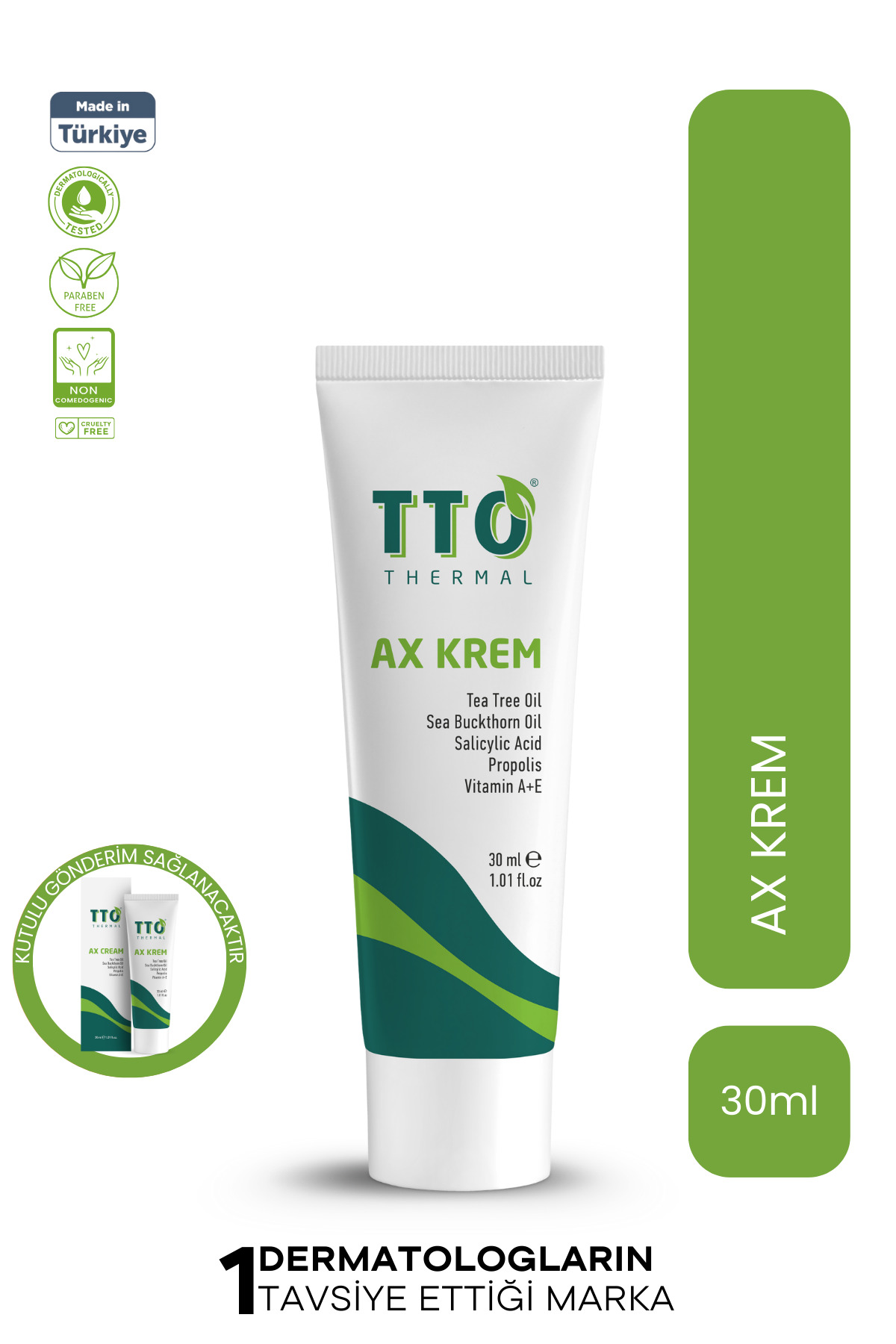 کرم آکنه 30 میلی لیتری با روغن درخت چای مناسب برای مراقبت از پوست TTO