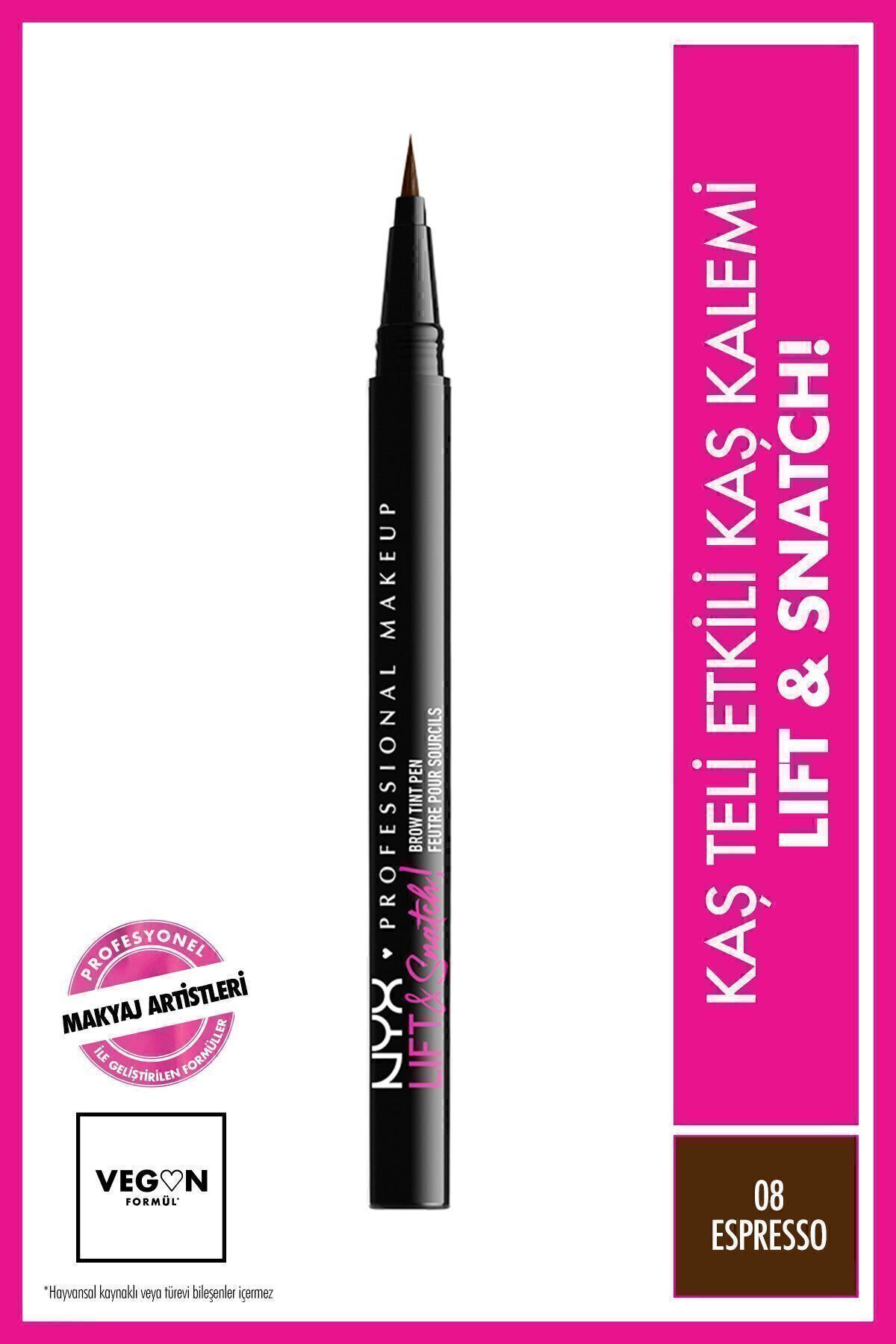قلم هاشور ابرو Lift &amp; Snatch Eyebrow Tint Pen رنگ 08-Espresso حجم 1 میل نیکس NYX