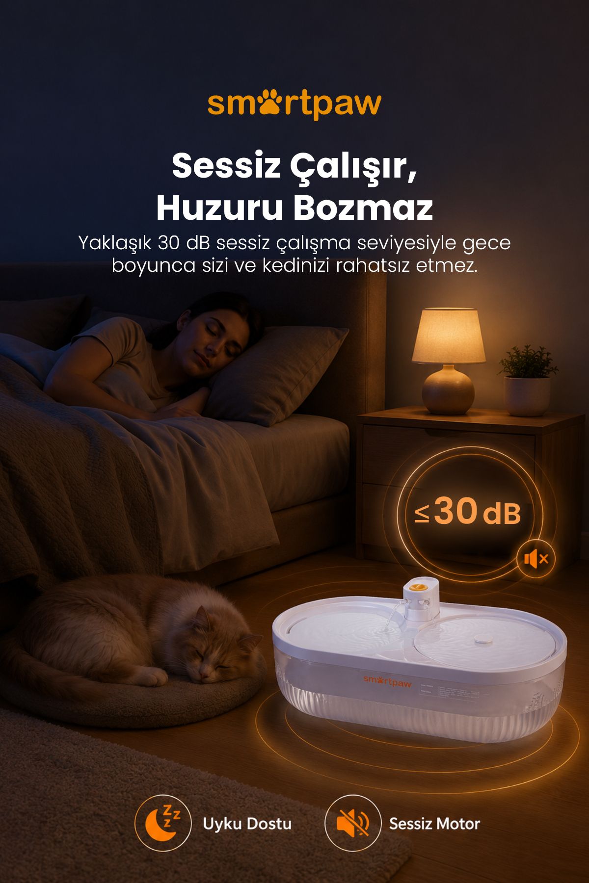 آب‌نمای خودکار گربه اسمارت‌پاو SMARTPAW Aqua Lite، ظرفیت ۴ لیتر، مدل YSJ01