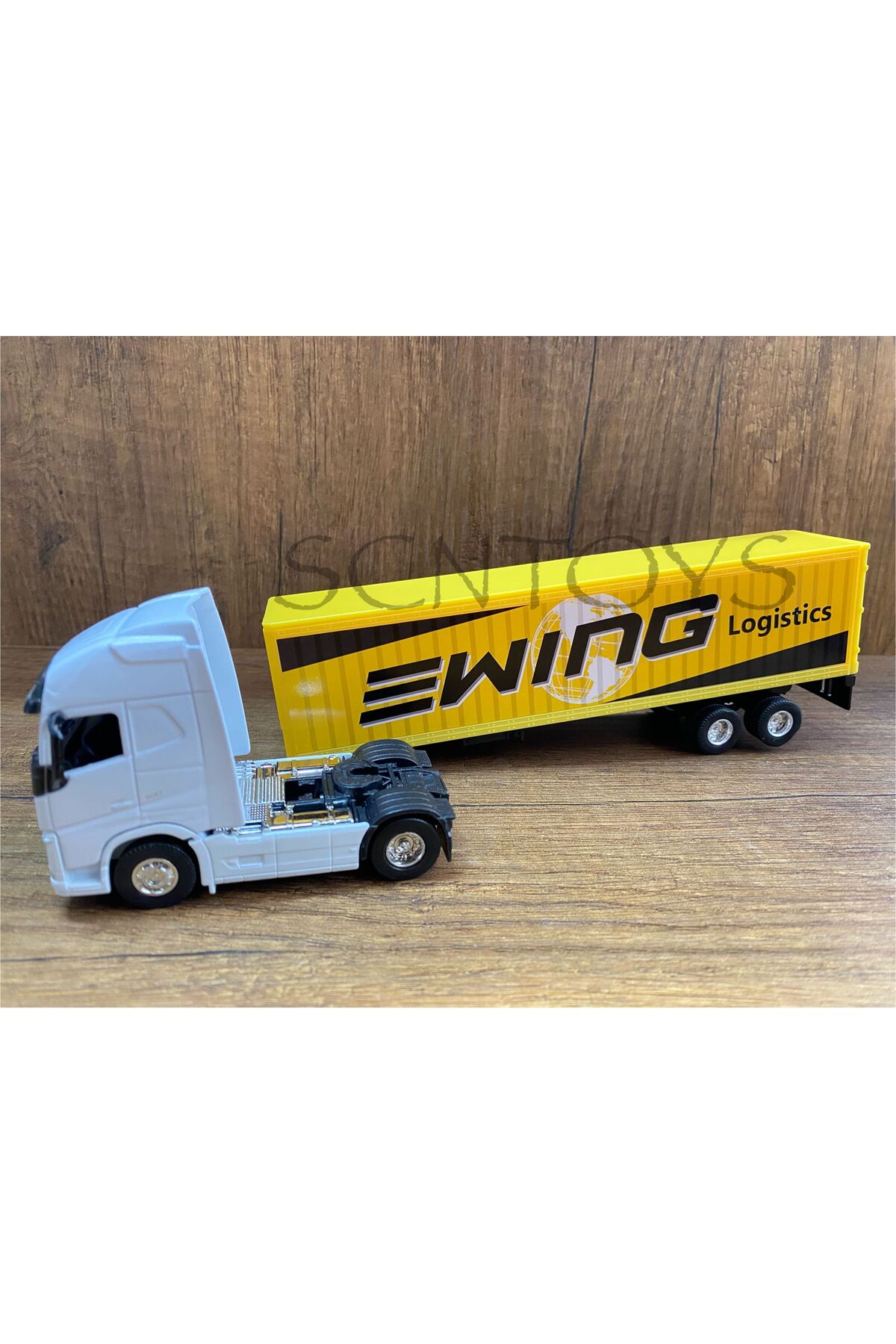 ماشین اسباب بازی VOLVO 4X2 و TRAILER WELLY TRUCK TRACTOR TOY METAL COVERS باز scntoys