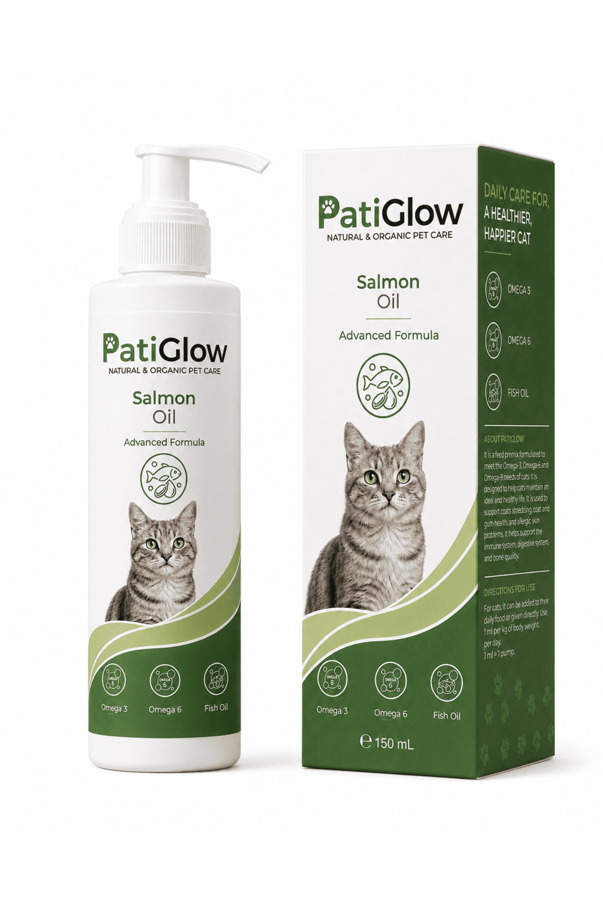 روغن سالمون گربه پتی‌گلو Patiglow، ۱۵۰ میلی‌لیتر