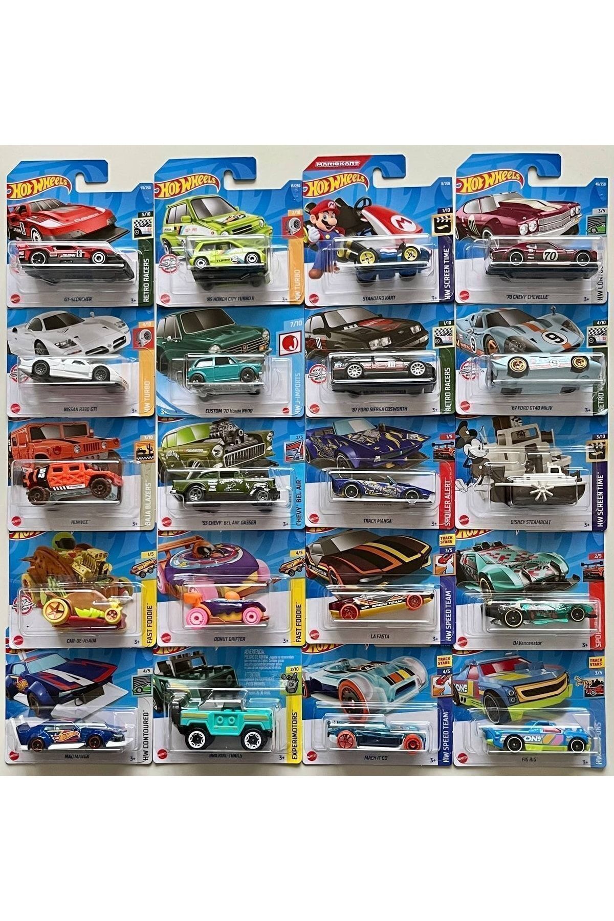 مدل خودرو ست استارت 20 تکه HOTWHEELS بیست ماشین مختلف اورجینال HOT WHEELS