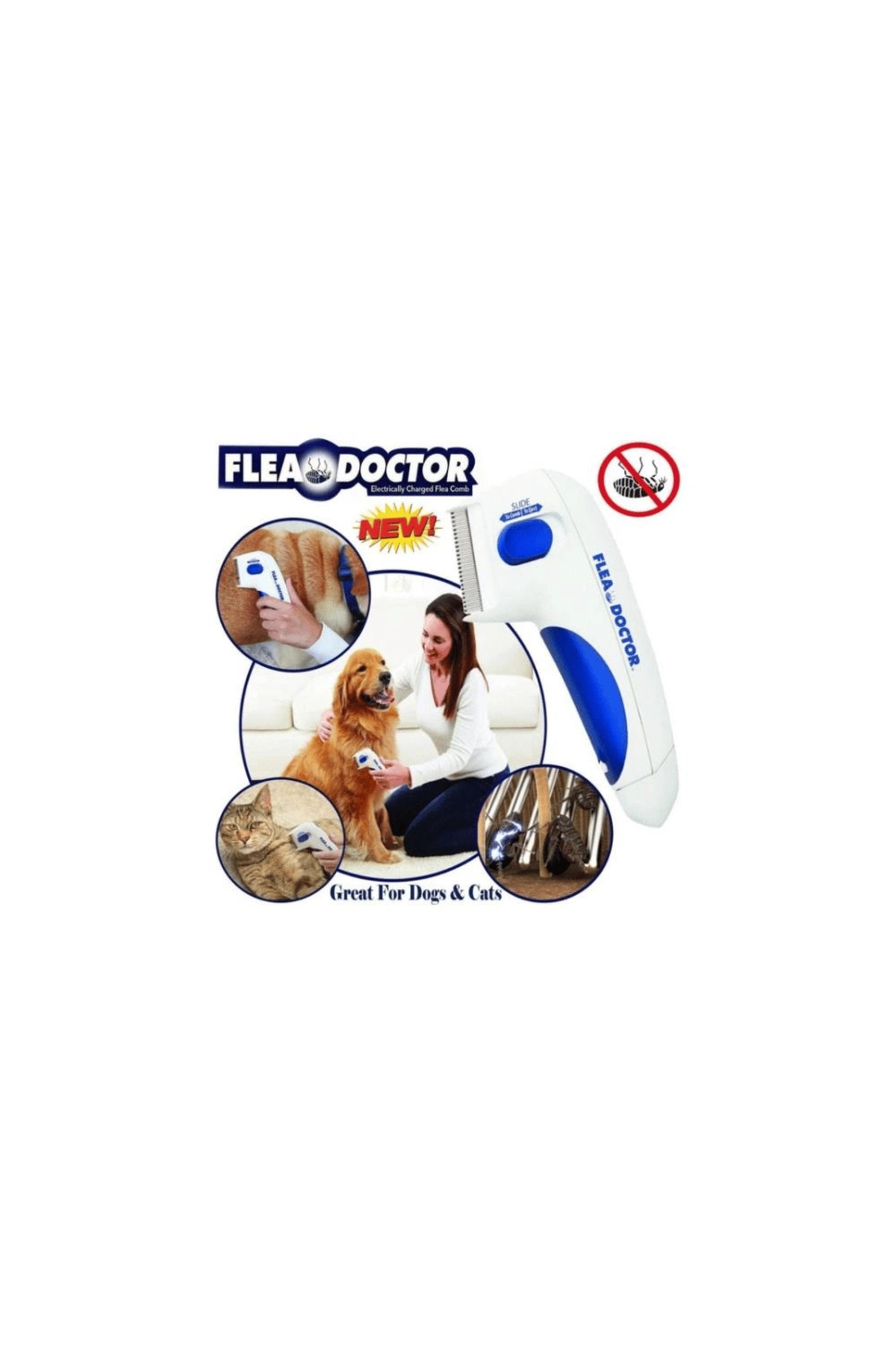 شانه ضدکک باتری‌خور گربه و سگ Flea Dtor