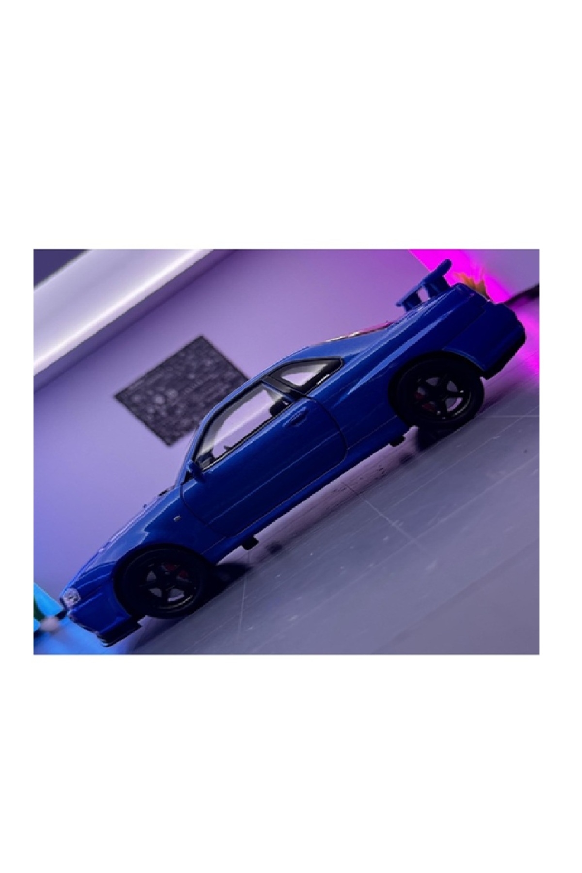 مدل خودرو مجموعه خودروهای فلزی NISSAN SKYLINE GTR R34 FAST AND FURIOUS 1:24 BLUE DIECAST با صدا و نور اورجینال alpmodel