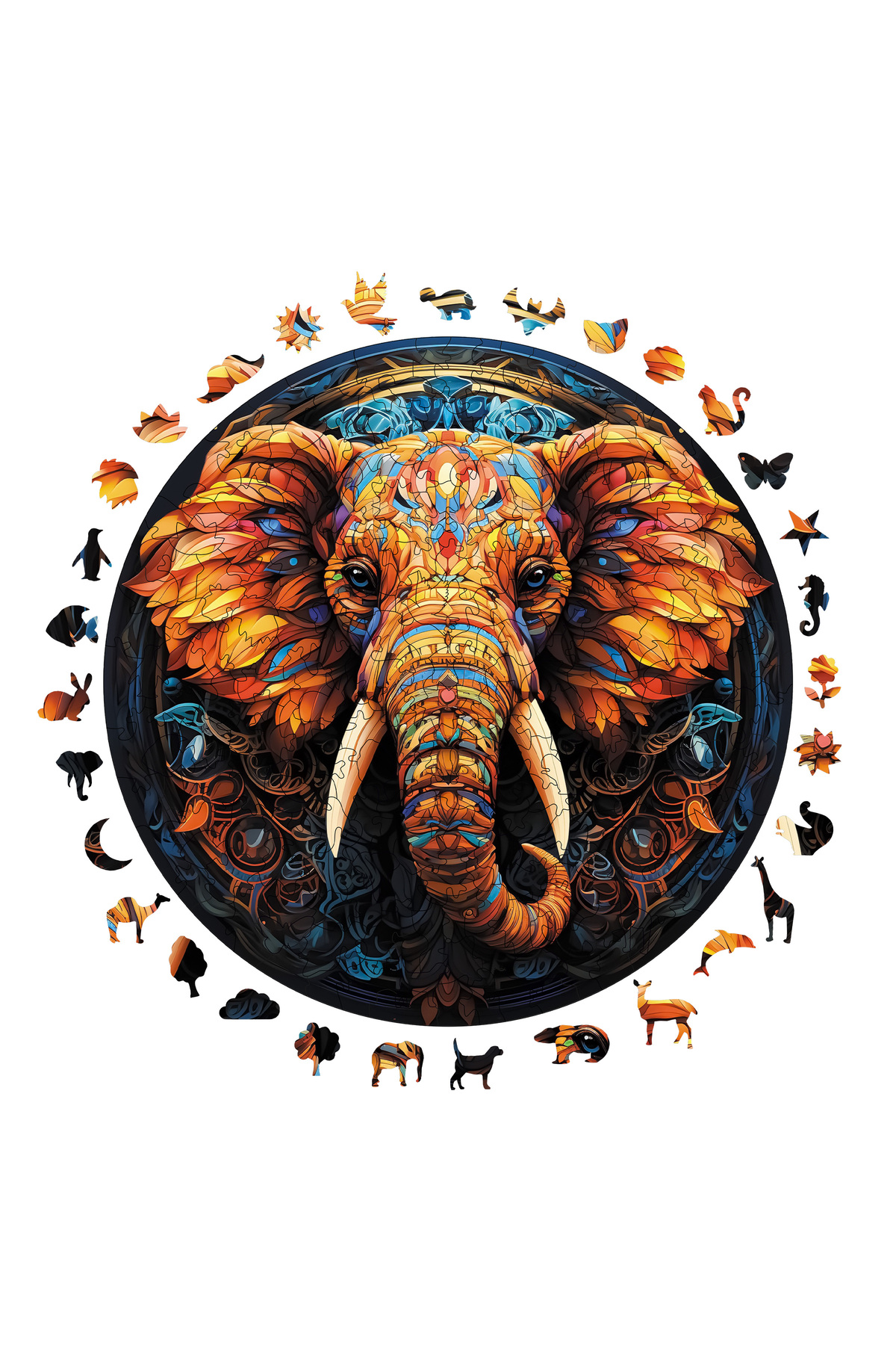 پازل چوبی فیل رنگارنگ 252 قطعه 29X29 سانتی متر از ترکیه WePuzzleUp