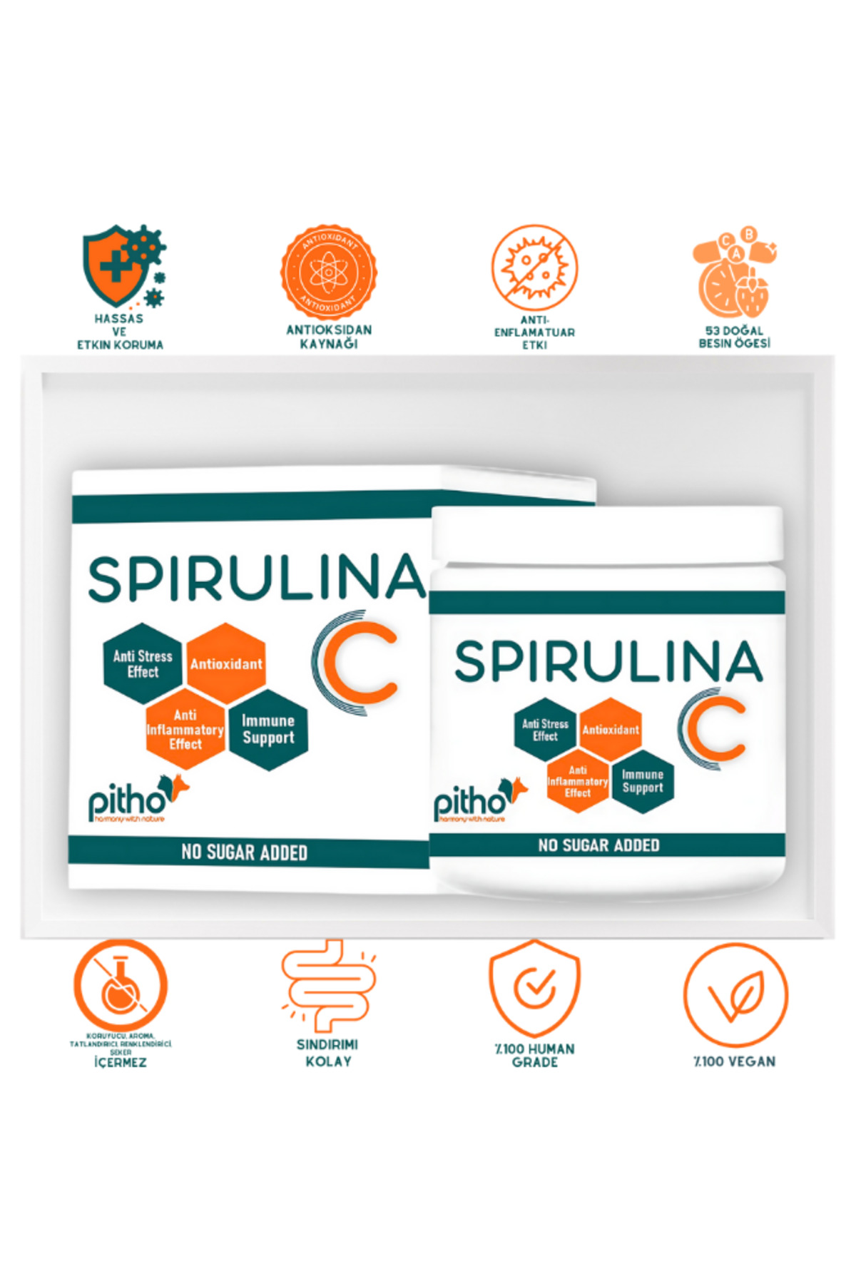 مکمل مولتی‌ویتامین و آنتی‌اکسیدان طبیعی سگ و گربه پیتو Pitho Spirulina C، ۵۰ گرم