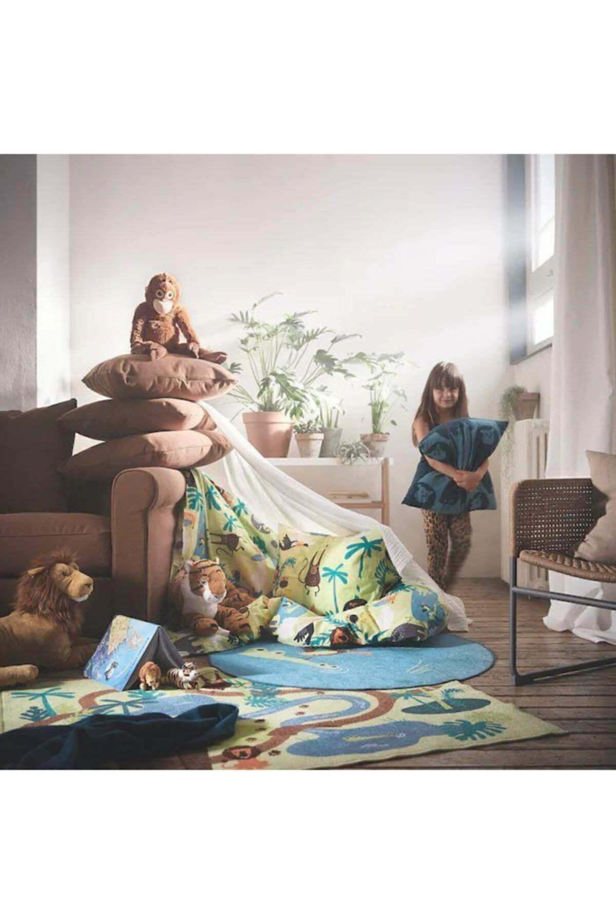 اسباب بازی های پشمی نرم میمون اورانگوتان مخمل دار 66 سانتی متری IKEA