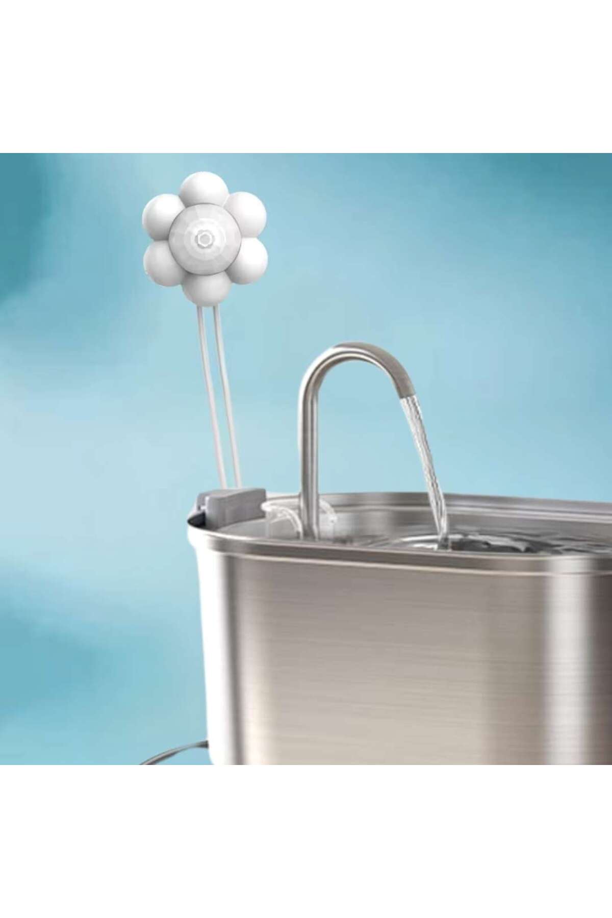 آبخوری فواره‌ای گربه فلوریا Floria مدل Sensör-10، حسگر حرکتی مادون‌قرمز و اتصال USB سفید