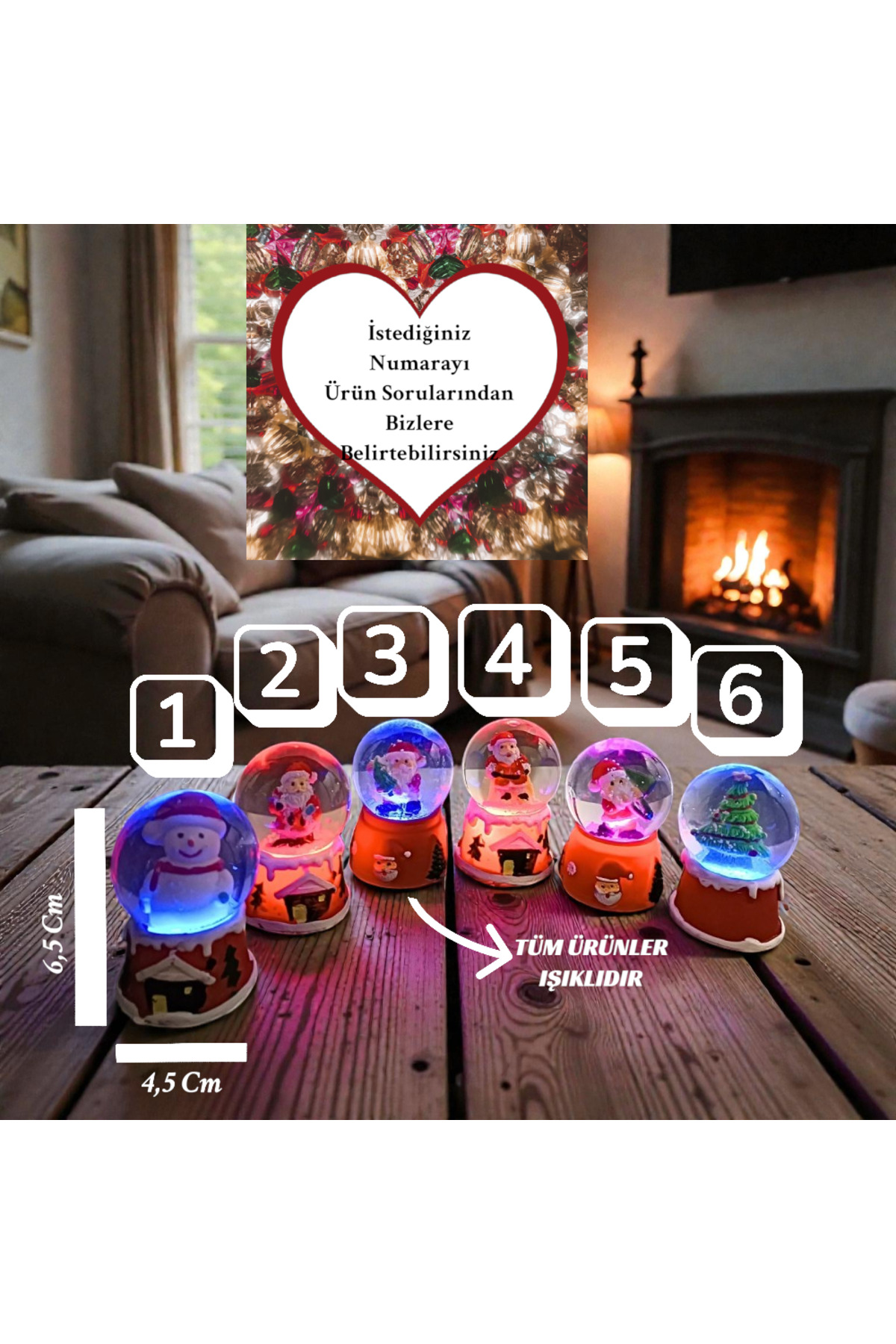 گوی برفی SNOW GLOBE ILLUMINATED MINI SIZE تزئینی هدیه سال نو | 1 حمل و نقل از ترکیه CHANCE GİFT