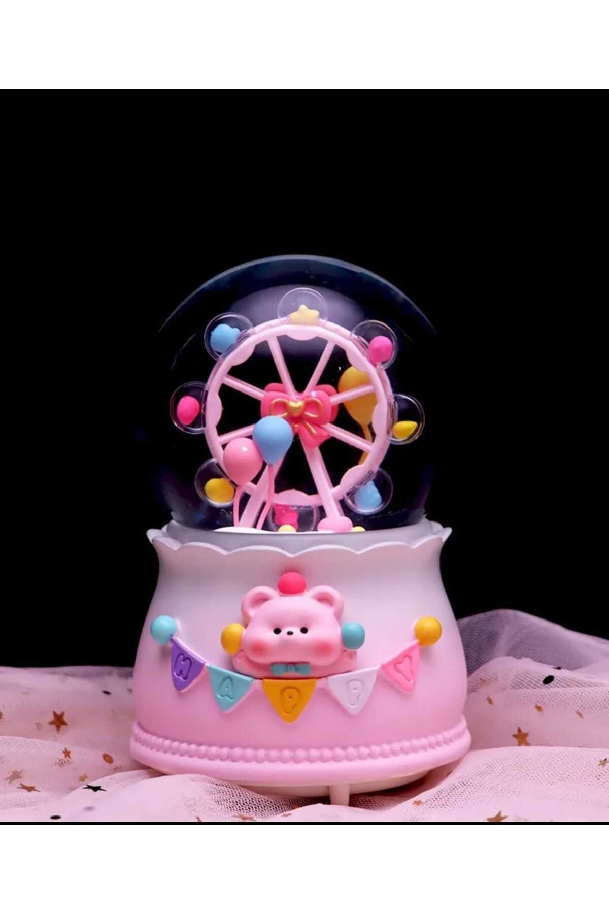 گوی برفی MR CUTE WHEEL SNOW GLOBE جعبه موسیقی تغییر رنگ چراغ های LED هدیه خودکار از ترکیه mr shopping