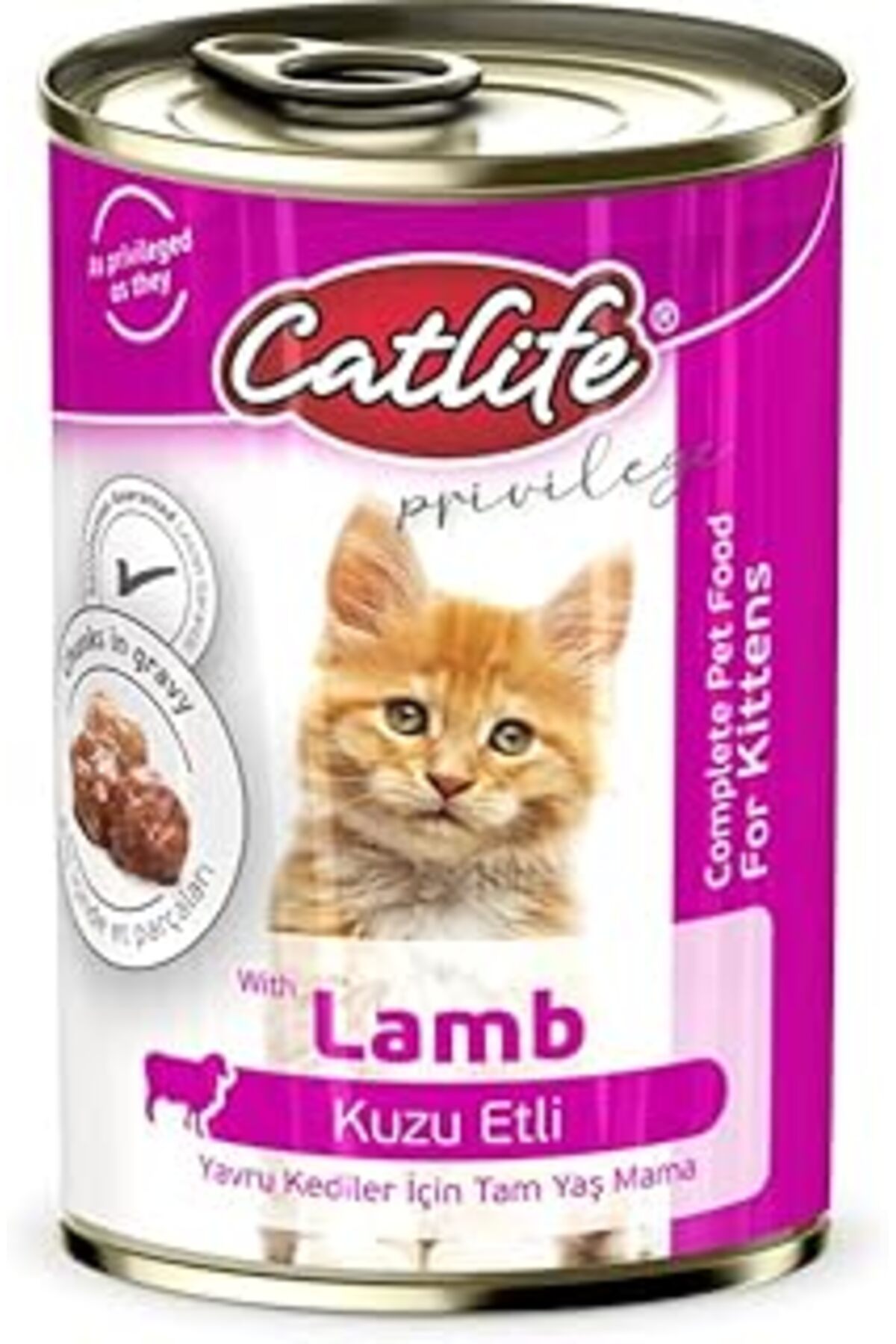 غذای کنسروی گربه با گوشت بره، ۱۲ عددی ۴۰۰ گرمی، Catlife Kitte CLF11، نتورک آرت NETWORK ART