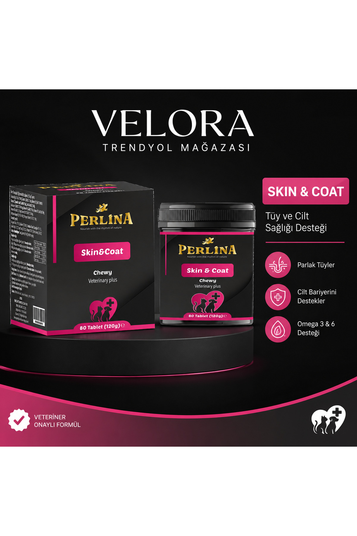 روغن ماهی سالمون Perlina برای گربه و سگ، ۱۵۰ میلی‌لیتر، ولورا گروپ VELORA GRUP