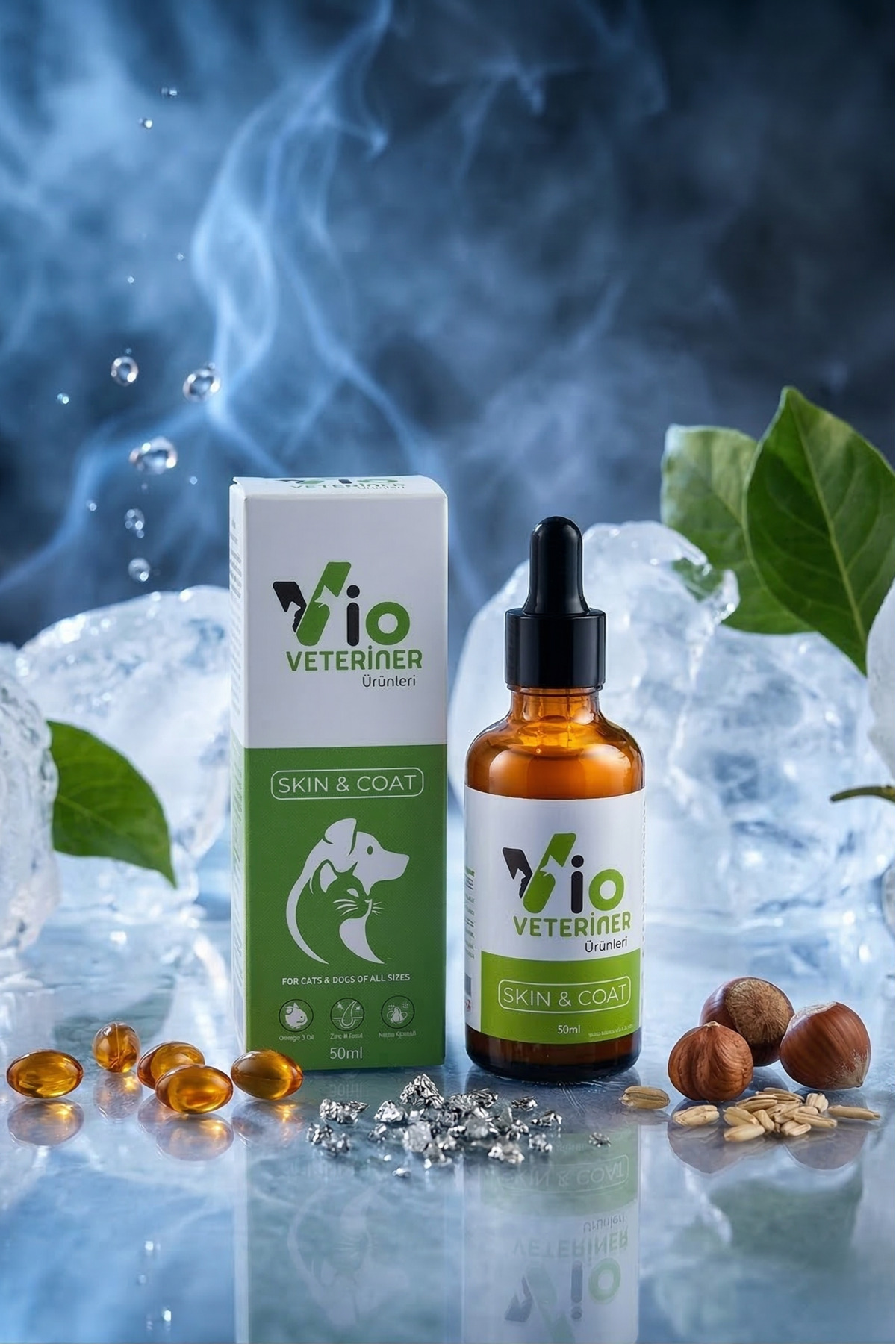 قطره دامپزشکی گربه و سگ ویو VİO Skin & Coat، ۵۰ میلی‌لیتر