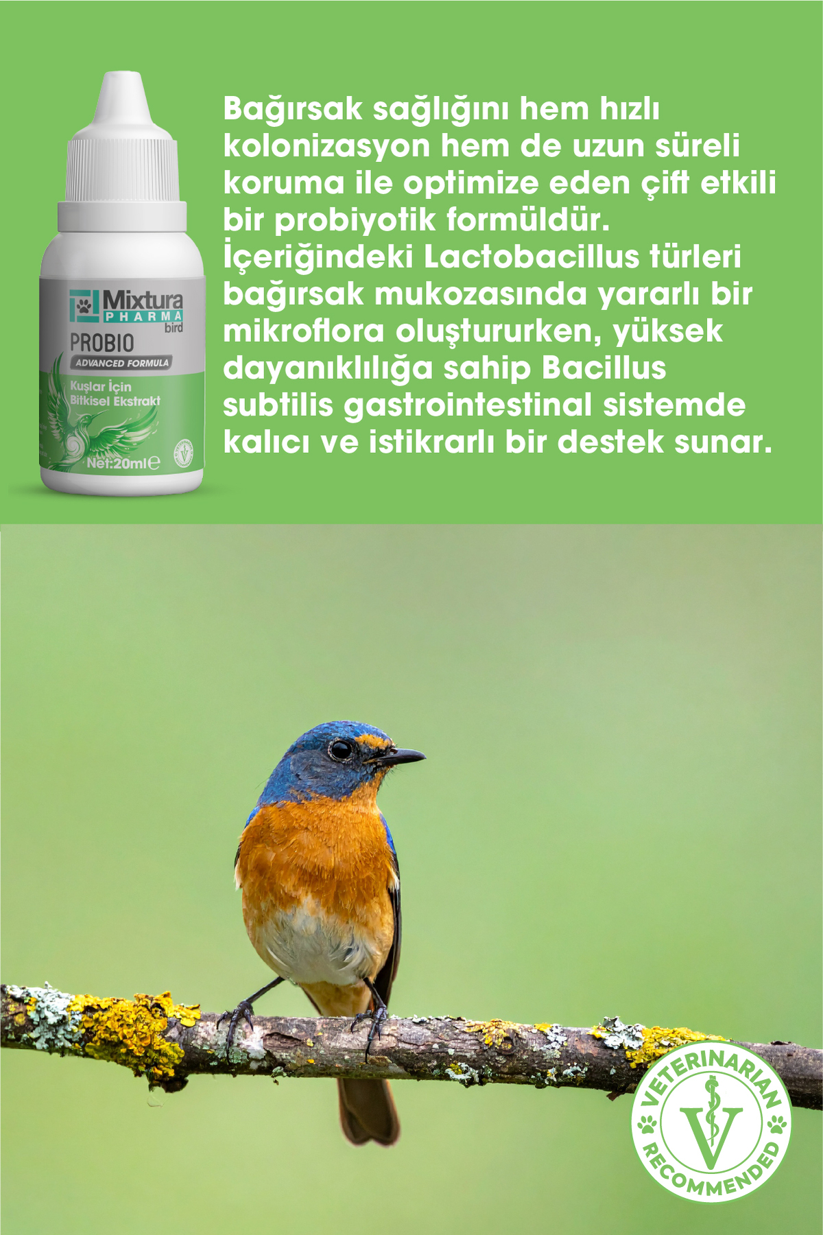 محصول سلامت پرندگان Bird Probio از میکستورا فارما Mixtura Pharma، مدل MT34000