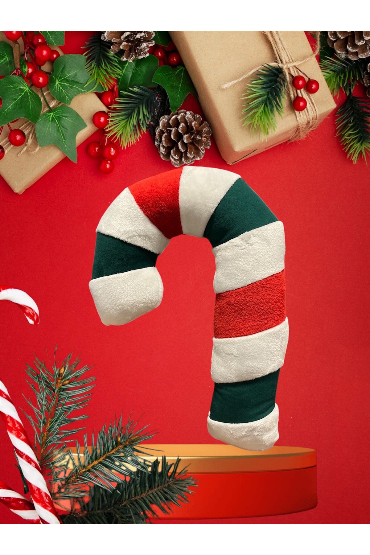اسباب بازی های پشمی بالش کریسمس CANDY CANE PILLOWS PLUSH TOY 'RED CONCEPT CANE' bolfer