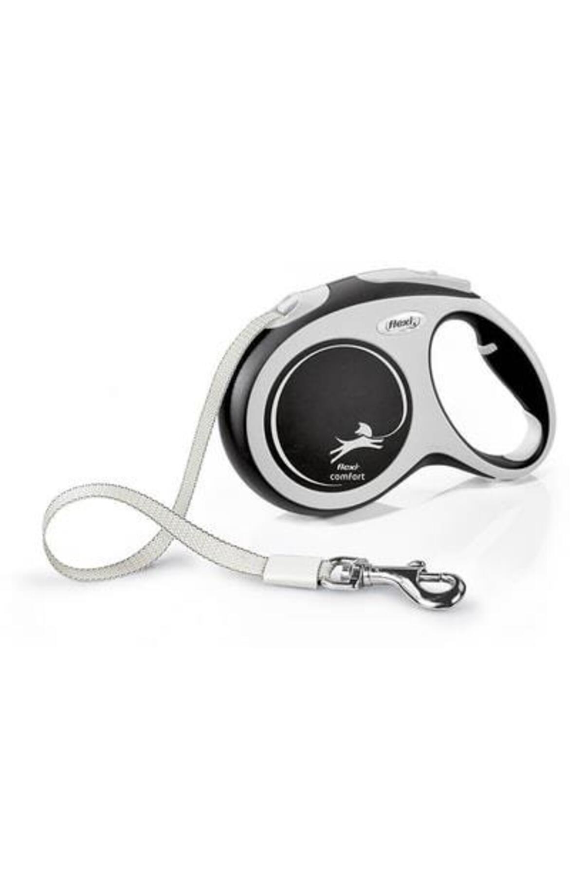 بند قلاده نواری اتوماتیک سگ فلکسی Flexi New Comfort، طول ۵ متر، سایز متوسط، مشکی