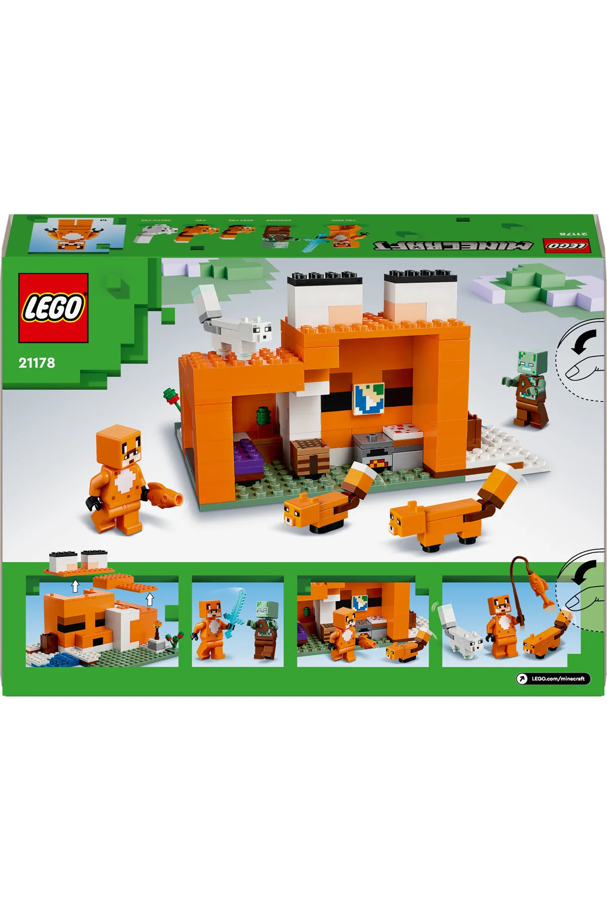 LEGO مجموعه ساخت لگو ماینکرافت لانه روباه ۲۱۱۷۸ (۱۹۳ قطعه)