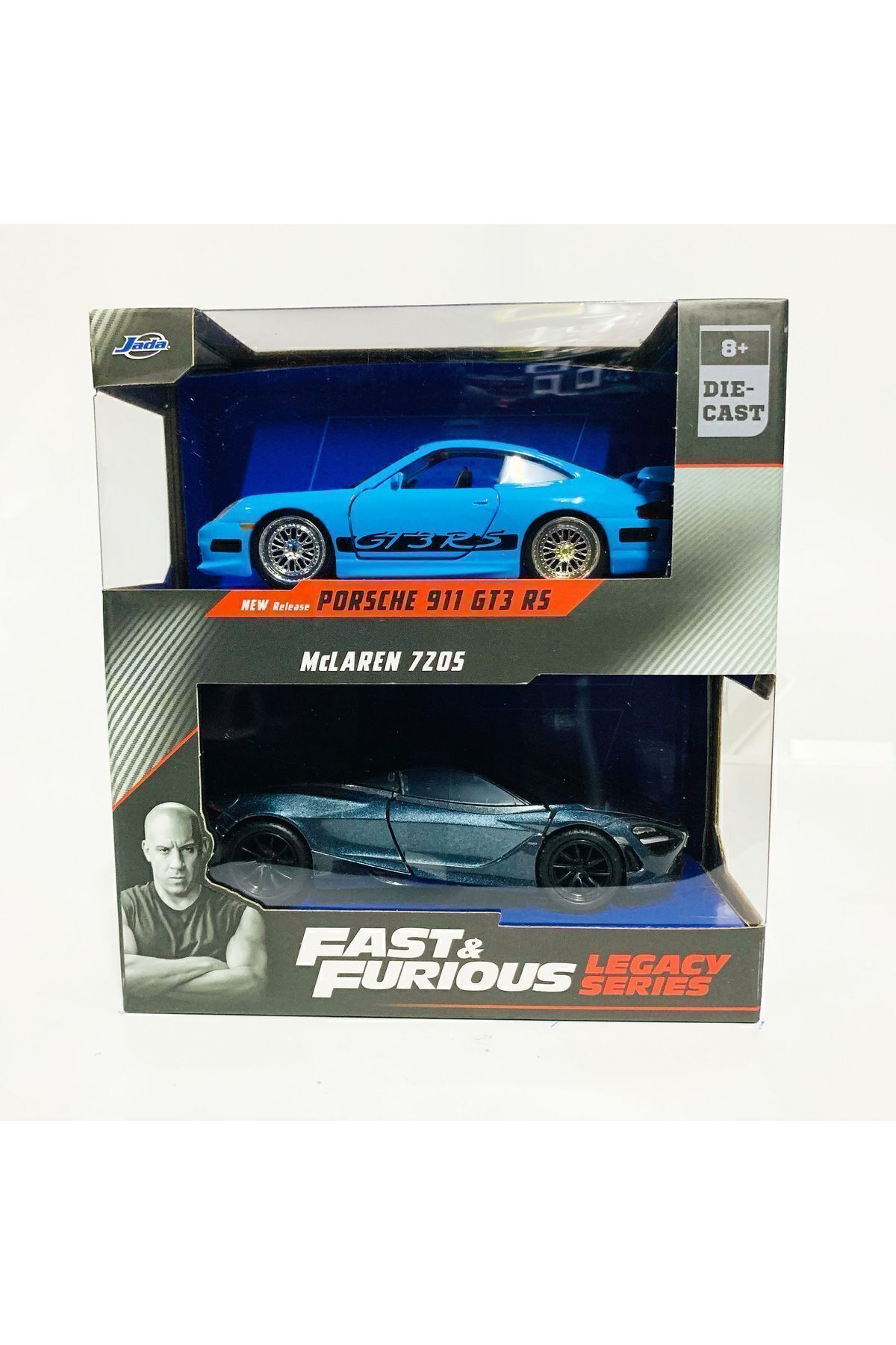 مدل خودرو پک دوقلو سری FAST &amp; FURIOUS LEGACY PORSCHE 911 GT3 RS MCLAREN 720S اورجینال Jada